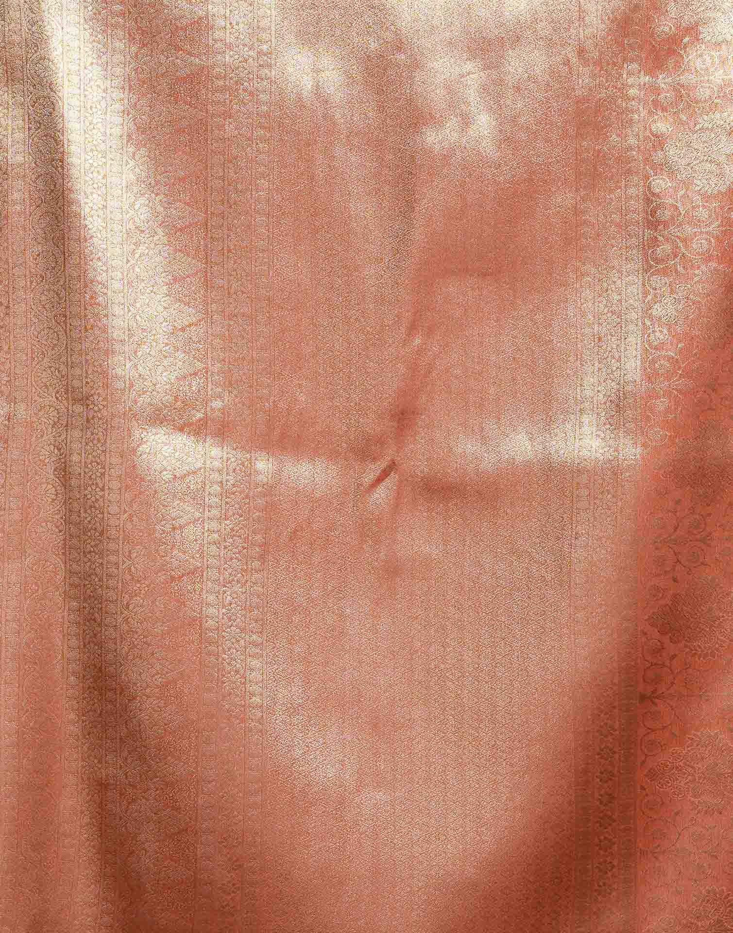 Orange Shimmer Silk Woven Banarasi Saree