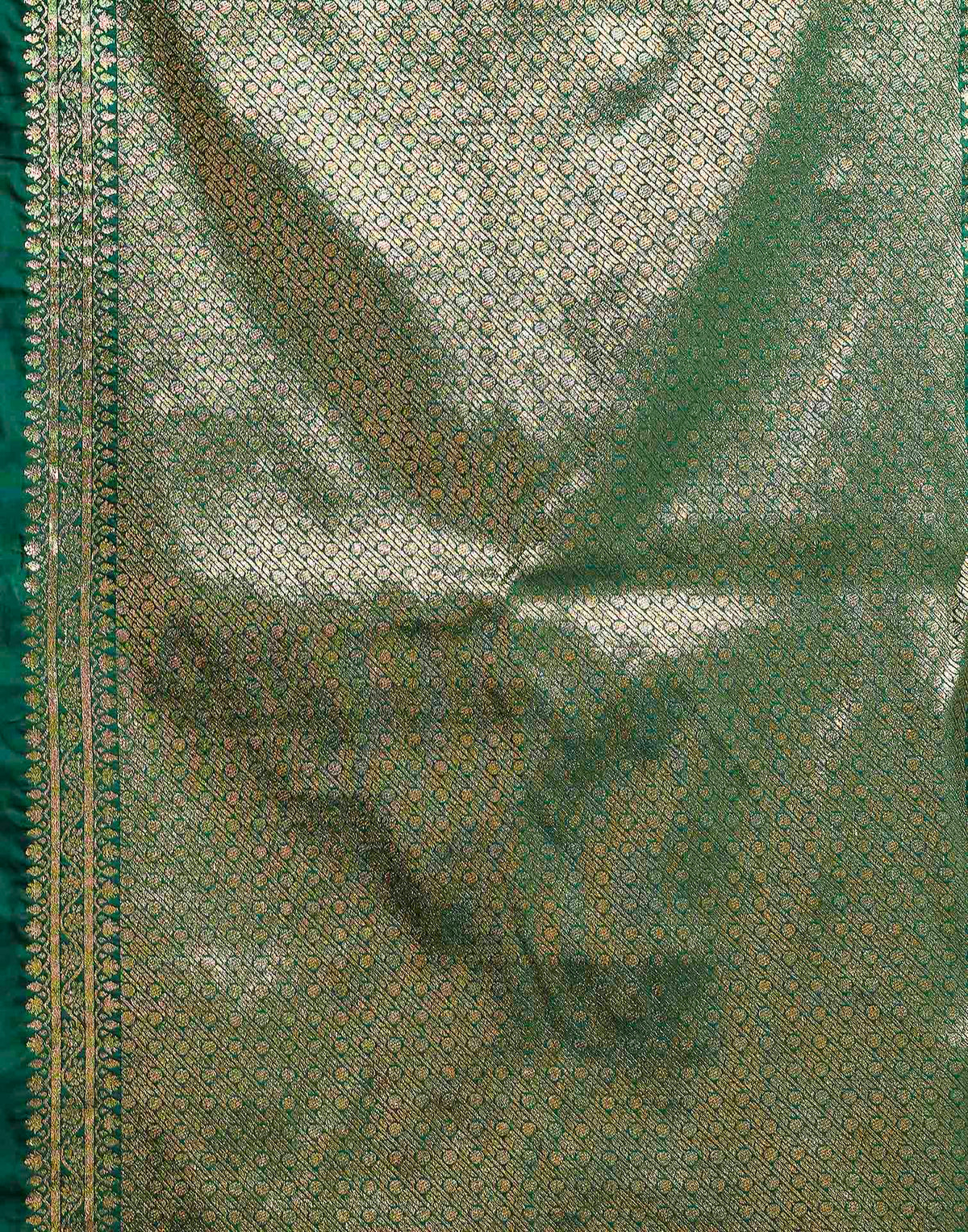 Dark Green Silk Woven Banarasi Saree