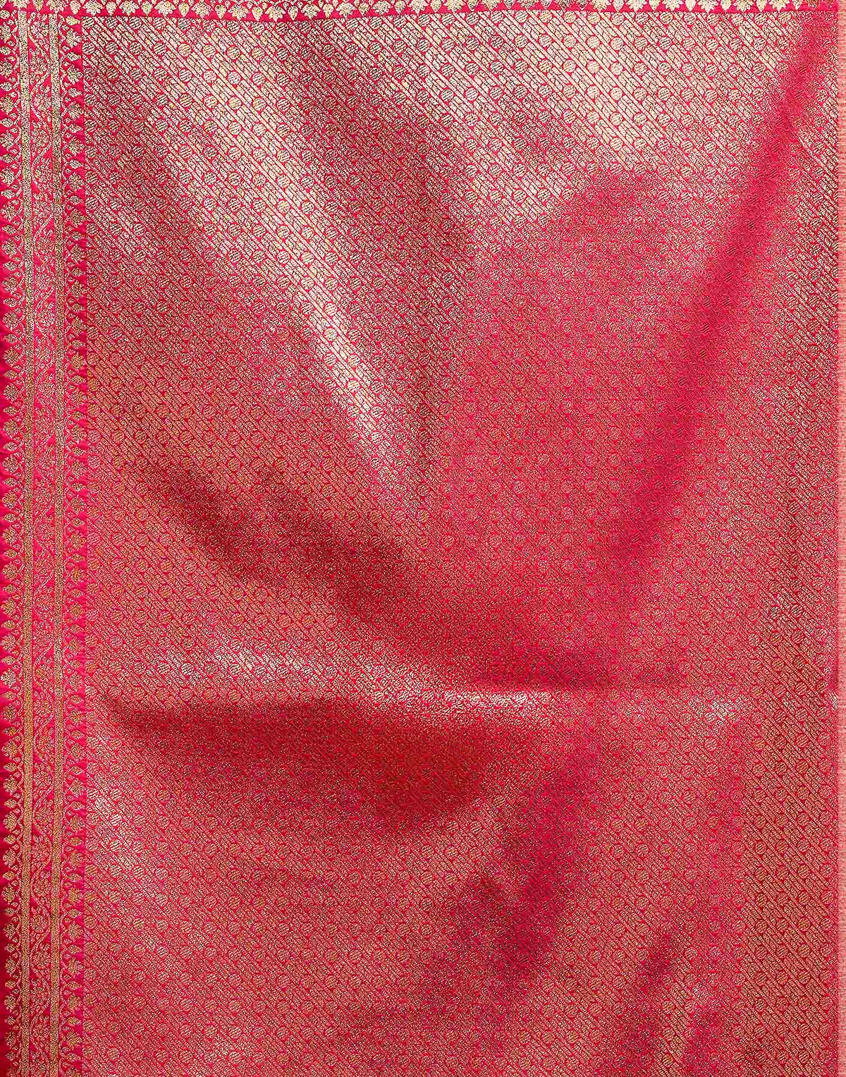 Rani Pink Silk Woven Banarasi Saree
