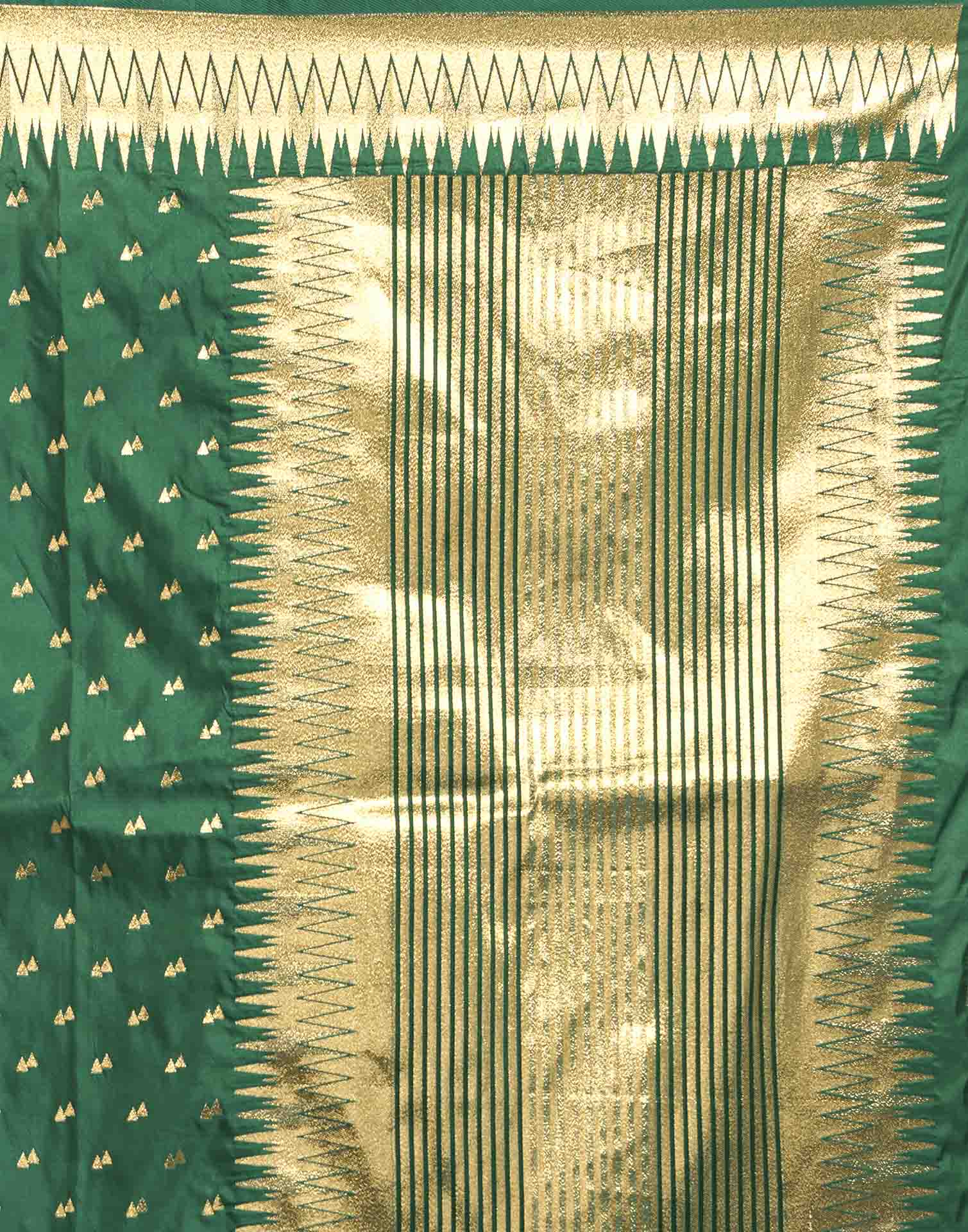 Dark Green Silk Woven Banarasi Saree