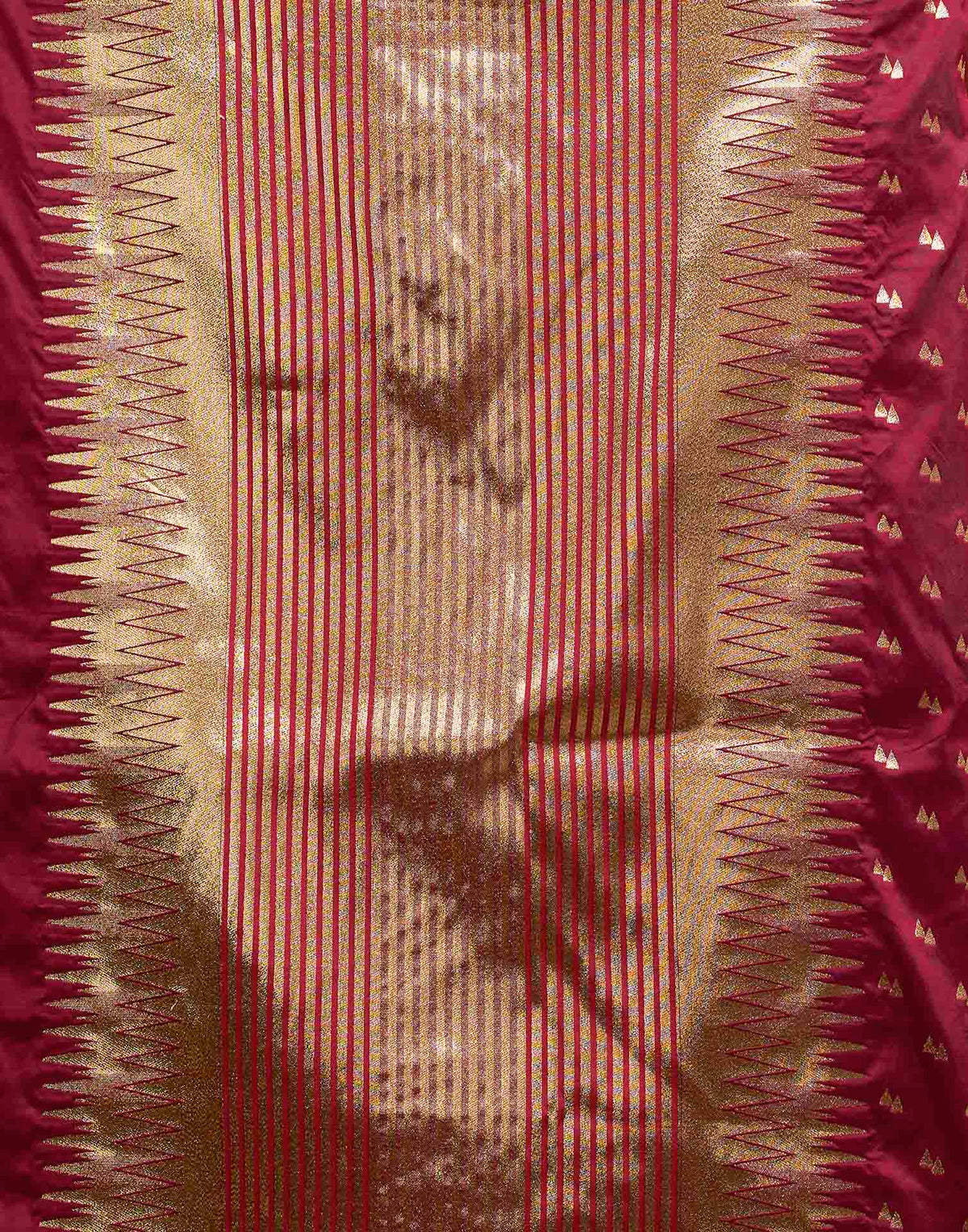 Maroon Silk Woven Banarasi Saree