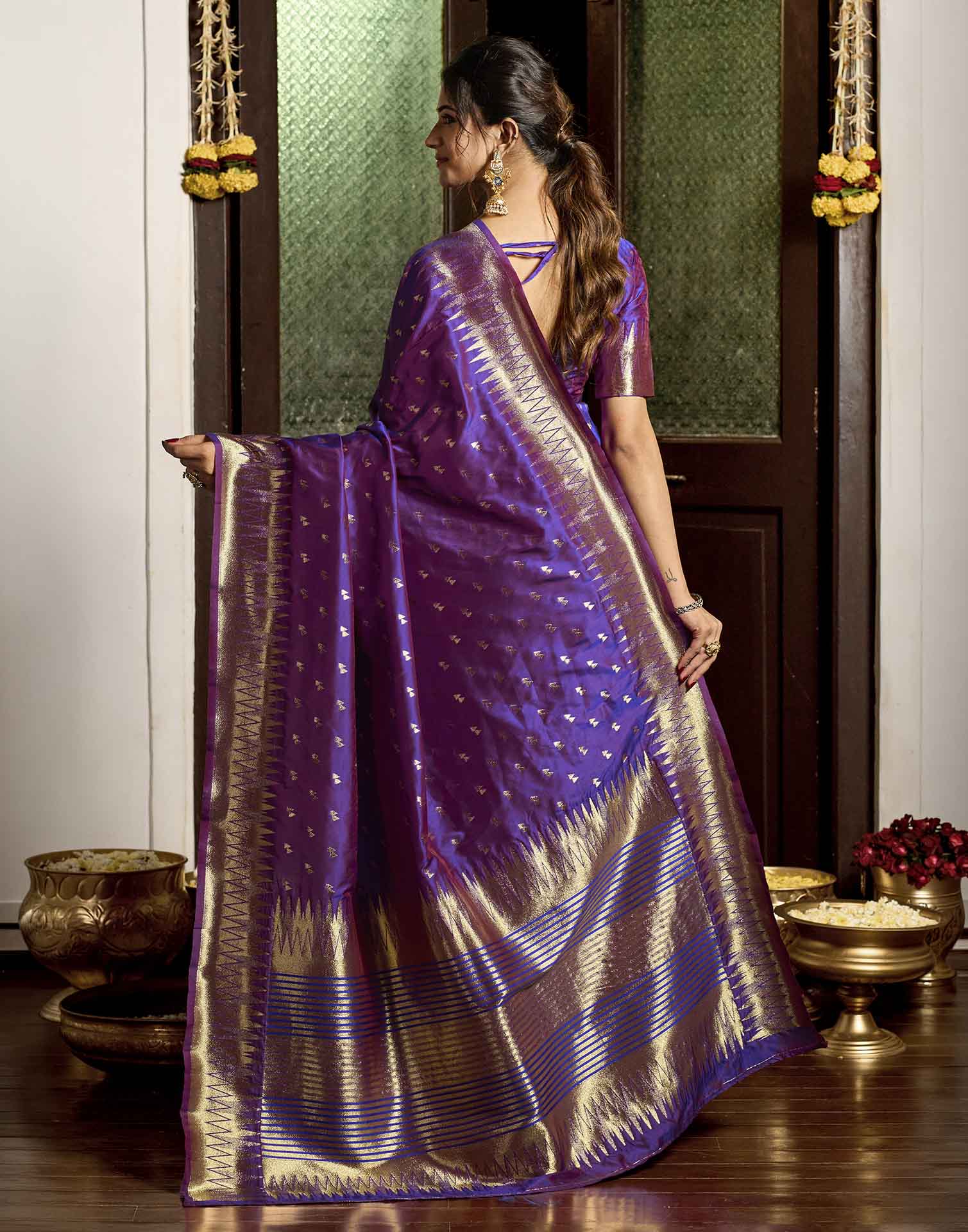 Royal Purple Silk Woven Banarasi Saree