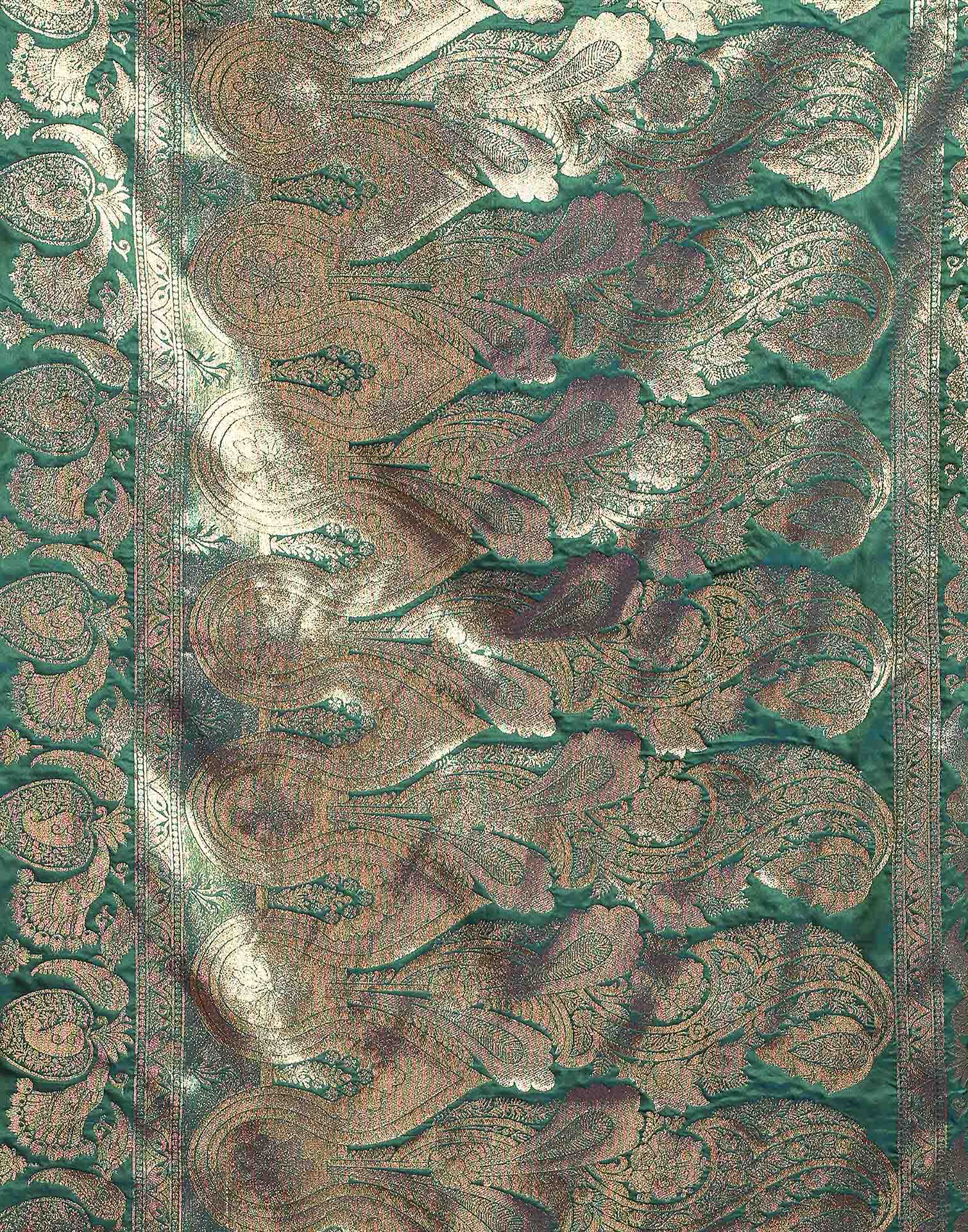 Bottle Green Silk Woven Banarasi Saree