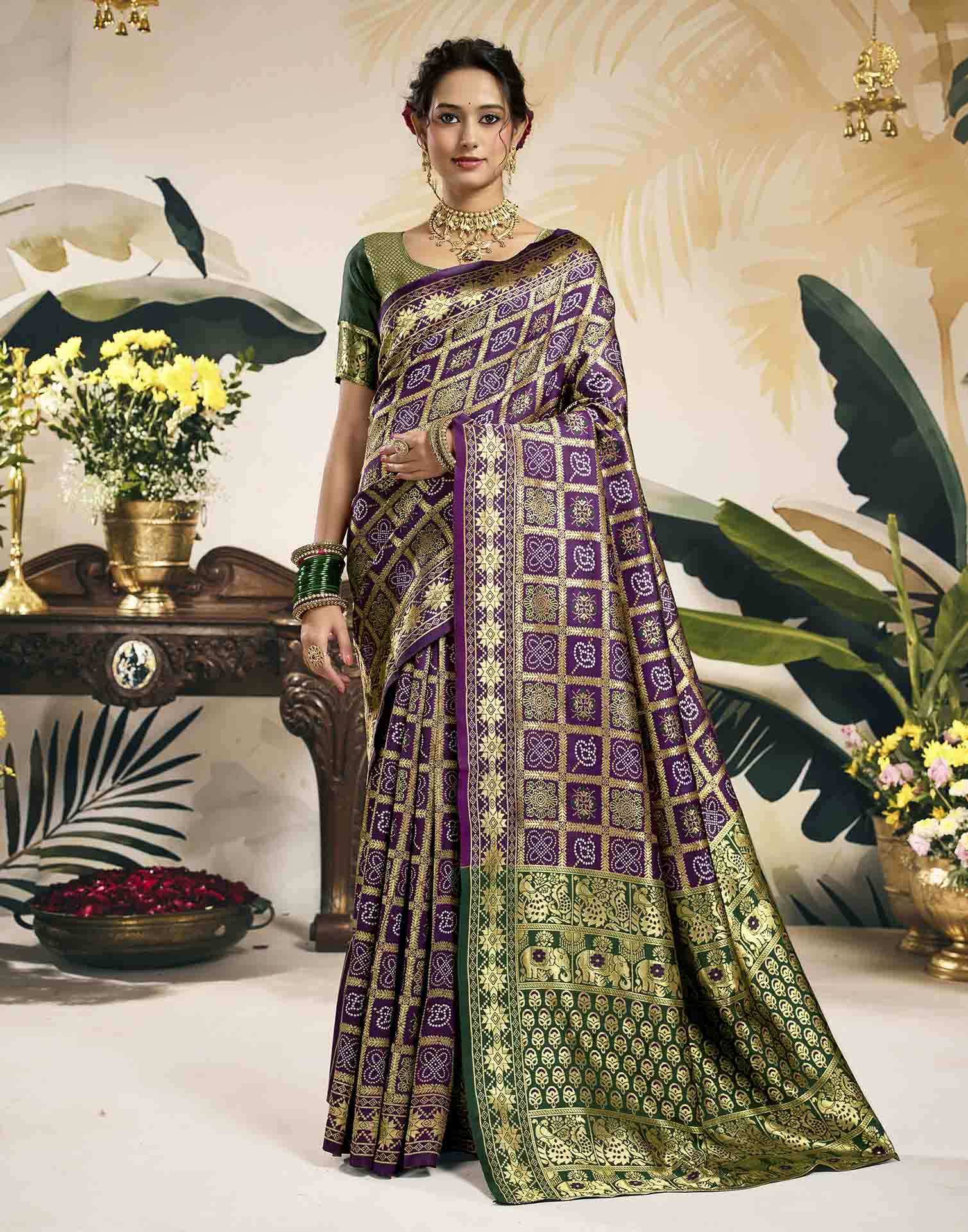 Purple Silk Woven Patola Saree