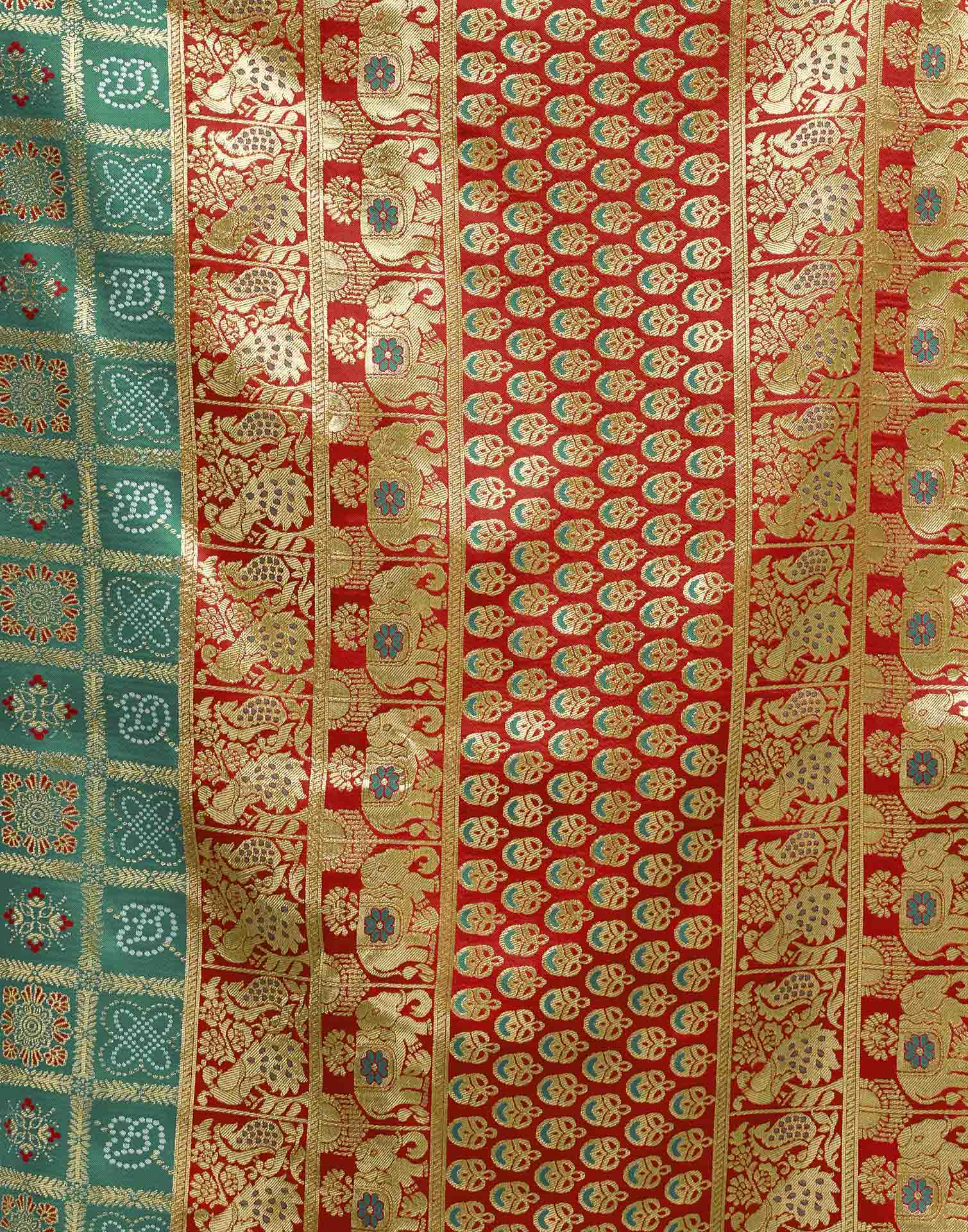 Turquoise Silk Woven Patola Saree
