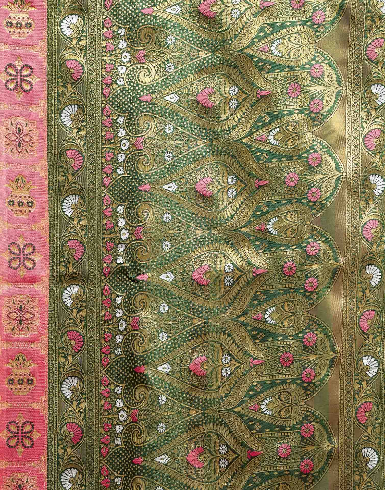 Baby Pink Silk Woven Patola Saree