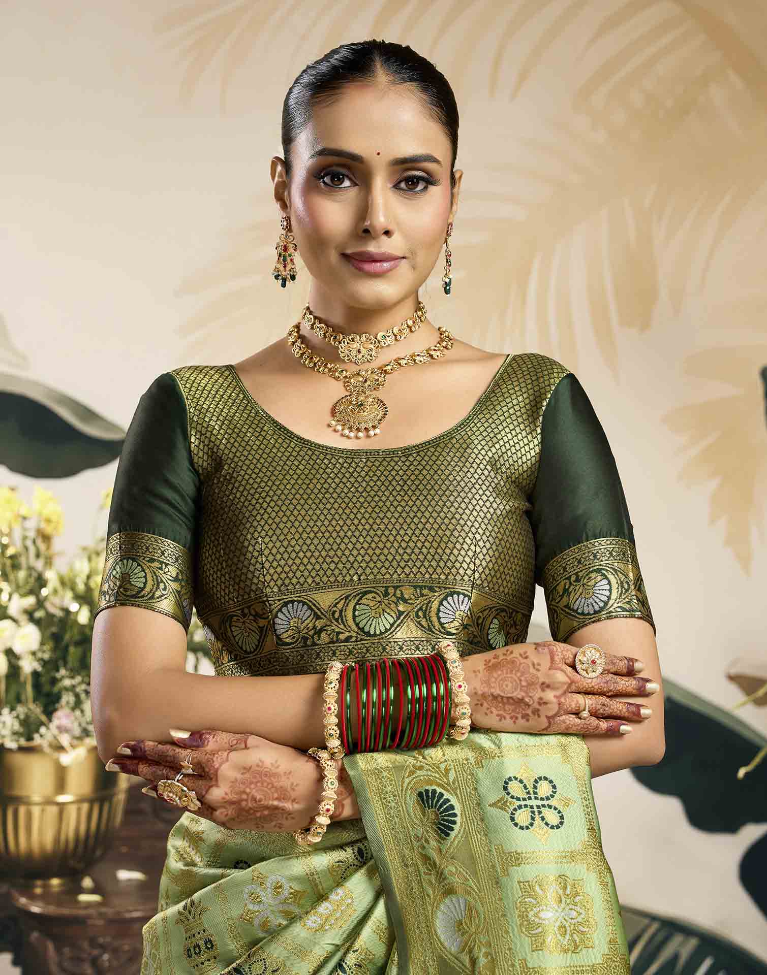 Light Green Silk Woven Patola Saree