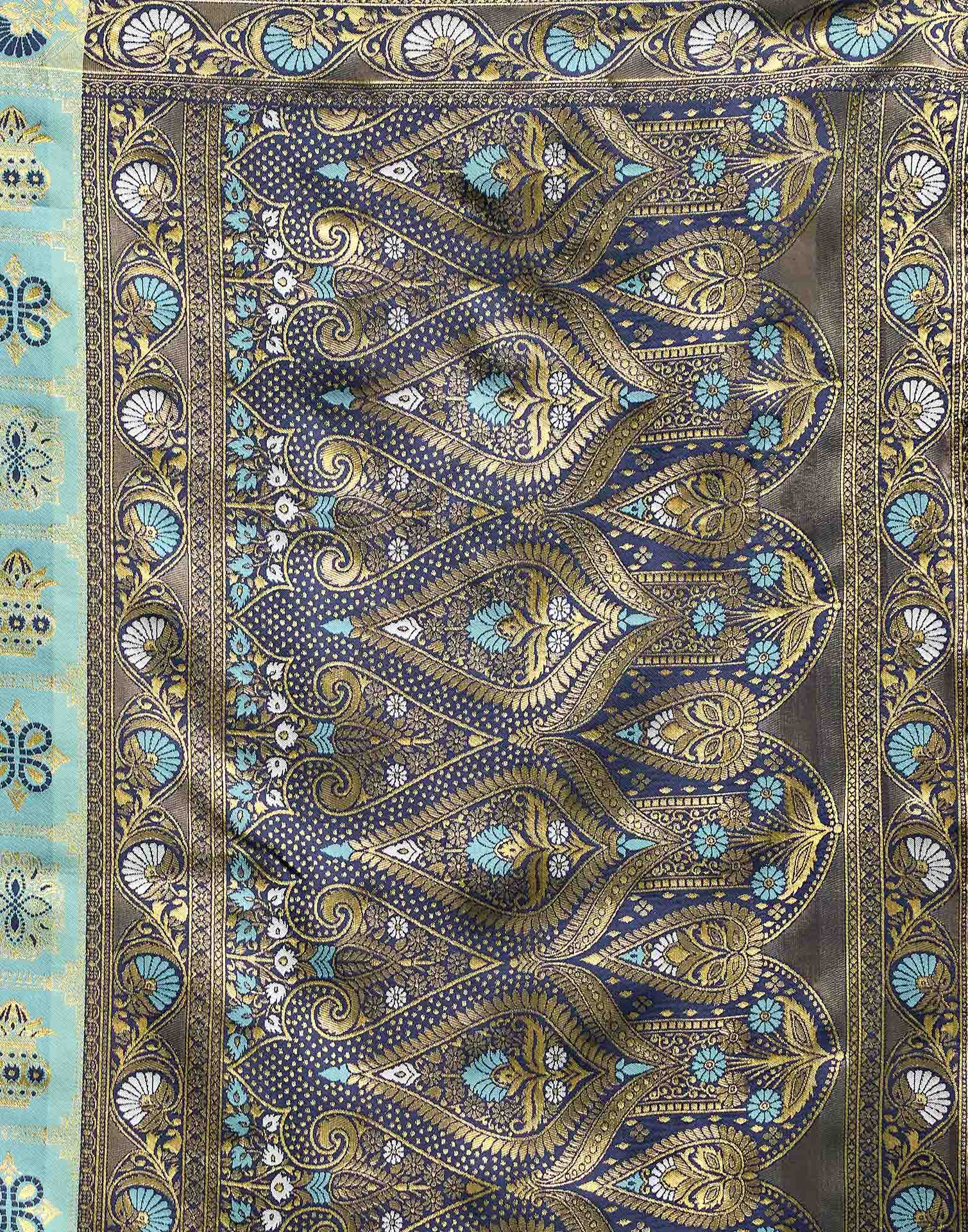Sky Blue Silk Woven Patola Saree