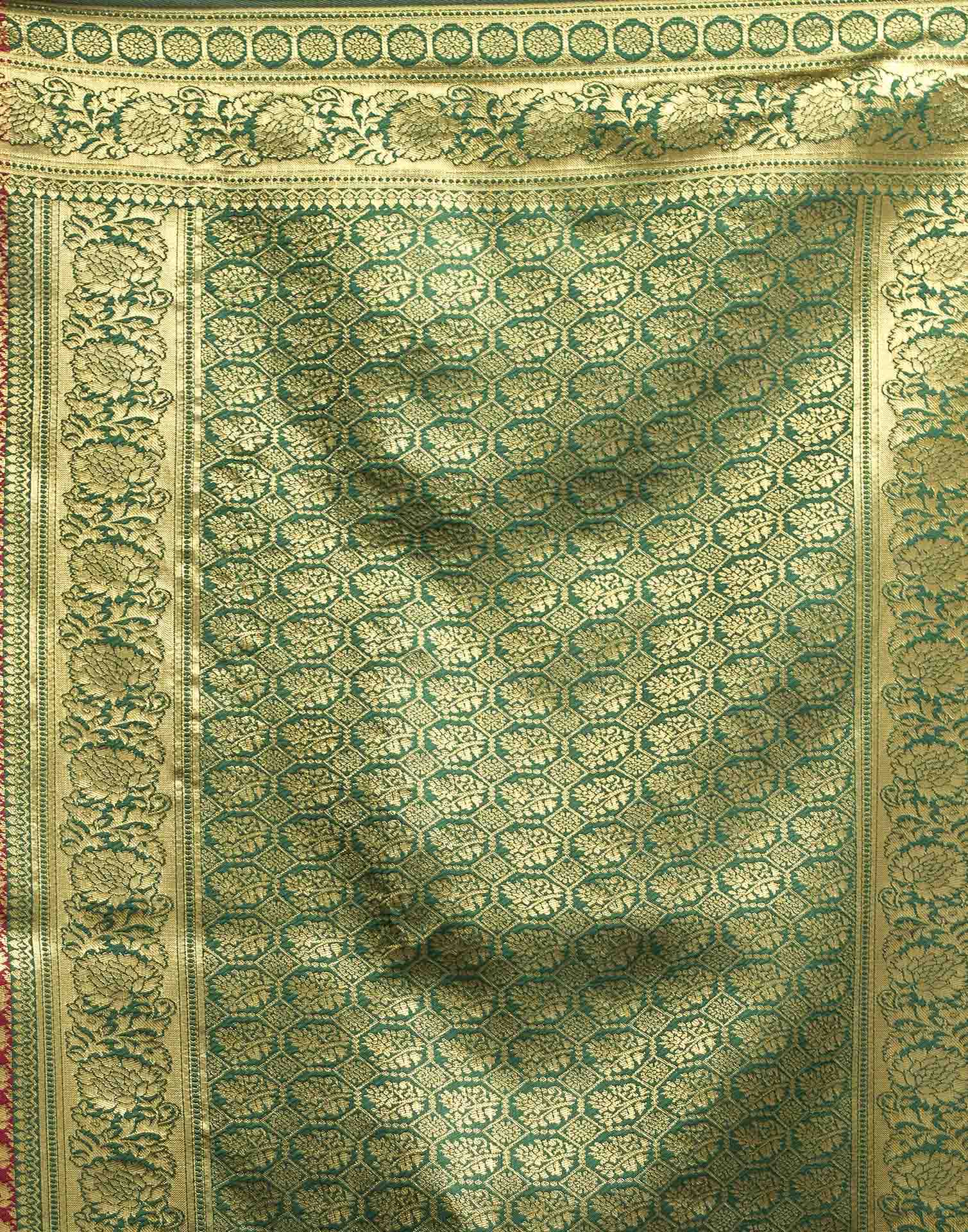 Maroon Silk Woven Banarasi Saree
