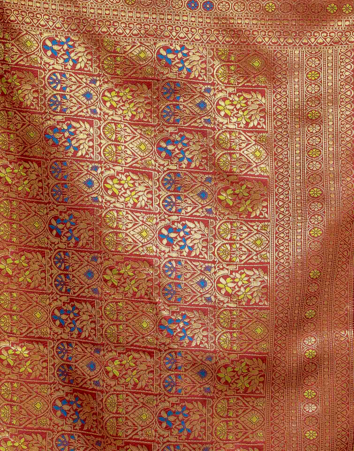 Parrot Green Silk Woven Banarasi Saree