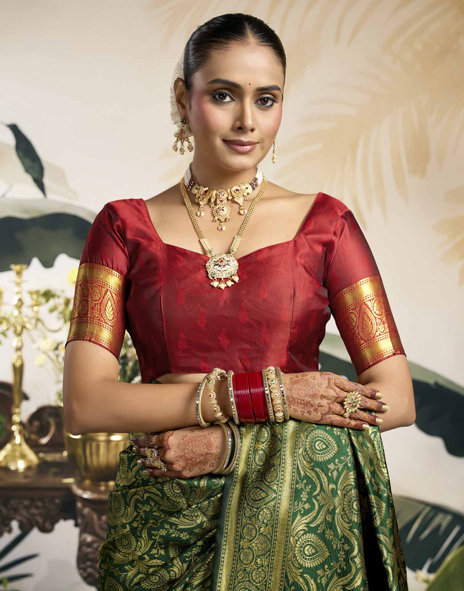 Green Silk Woven Banarasi Saree