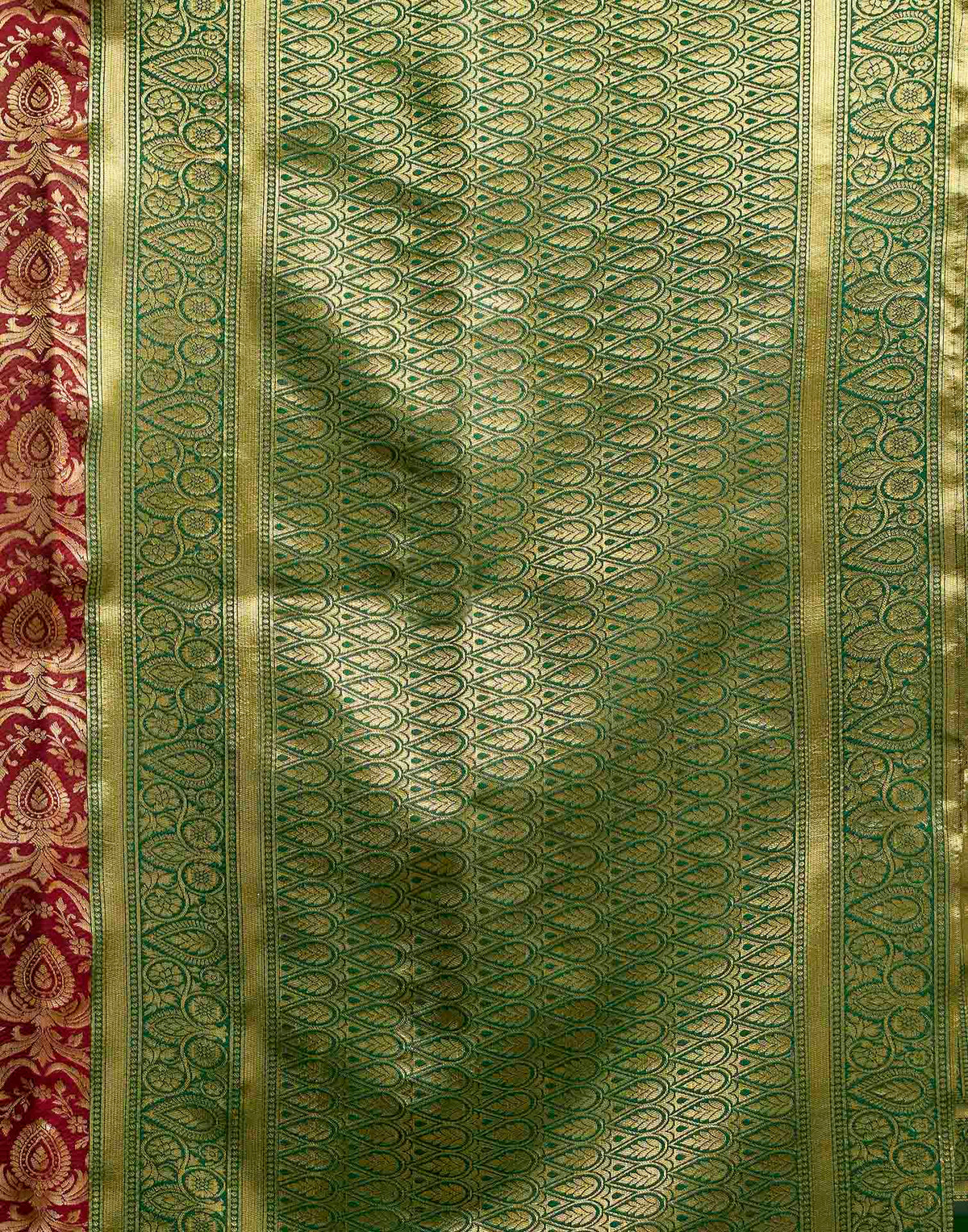 Maroon Silk Woven Banarasi Saree