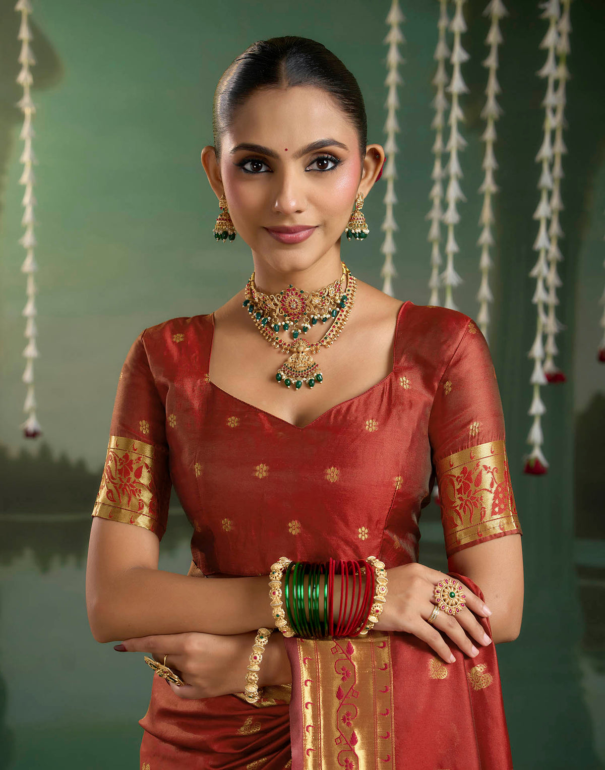 Maroon Silk Woven Paithani Saree