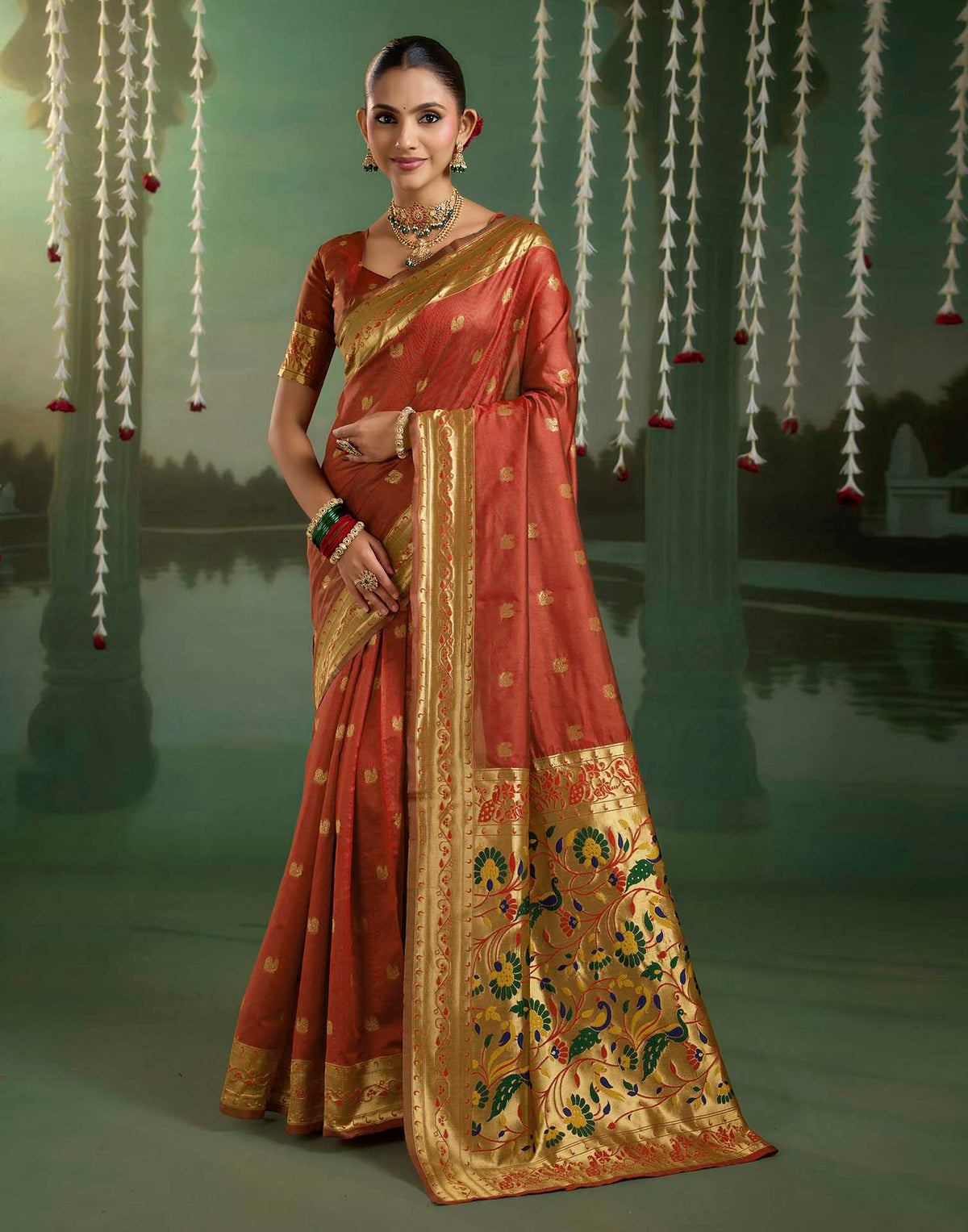 Maroon Silk Woven Paithani Saree