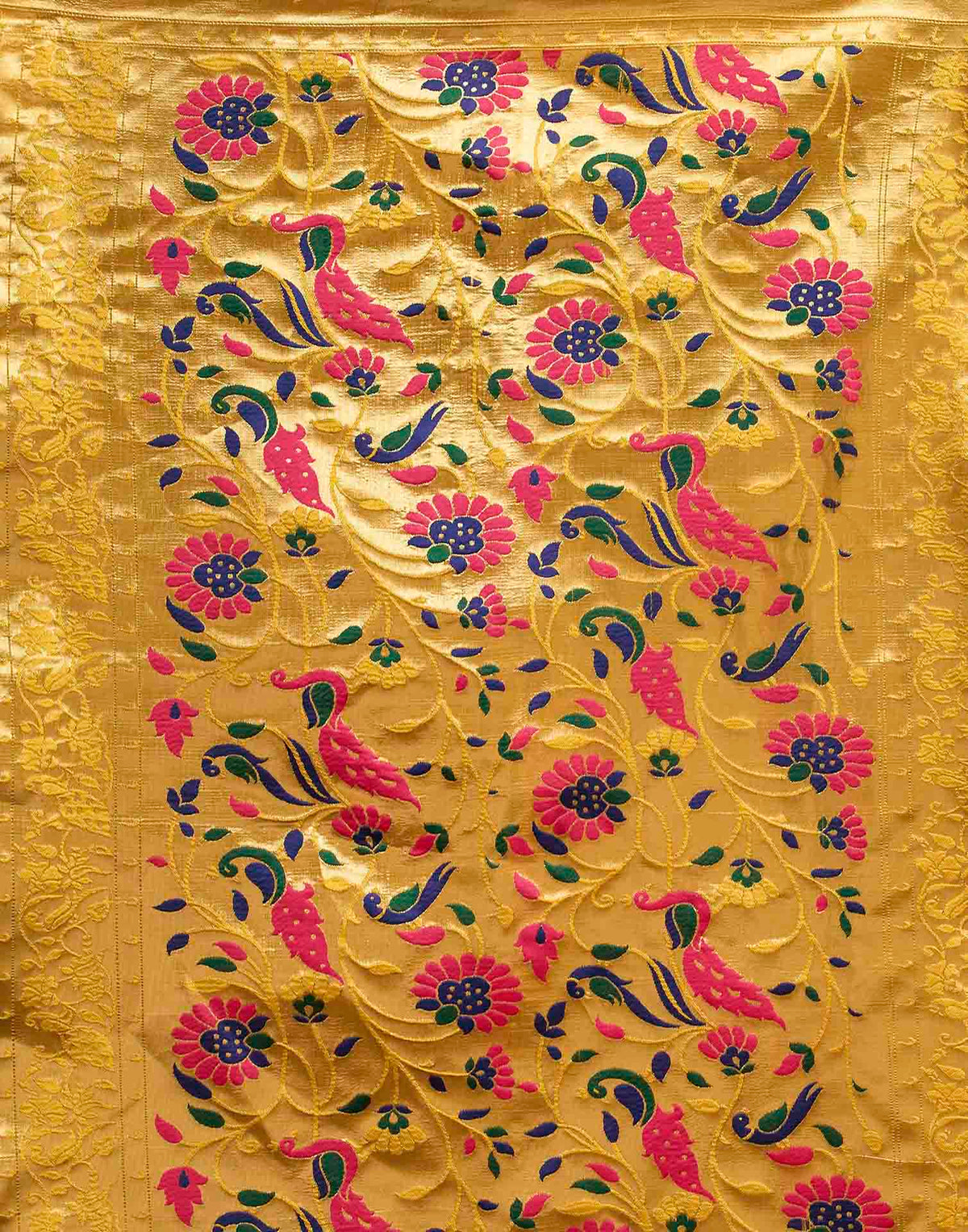 Mustard Yellow Silk Woven Paithani Saree