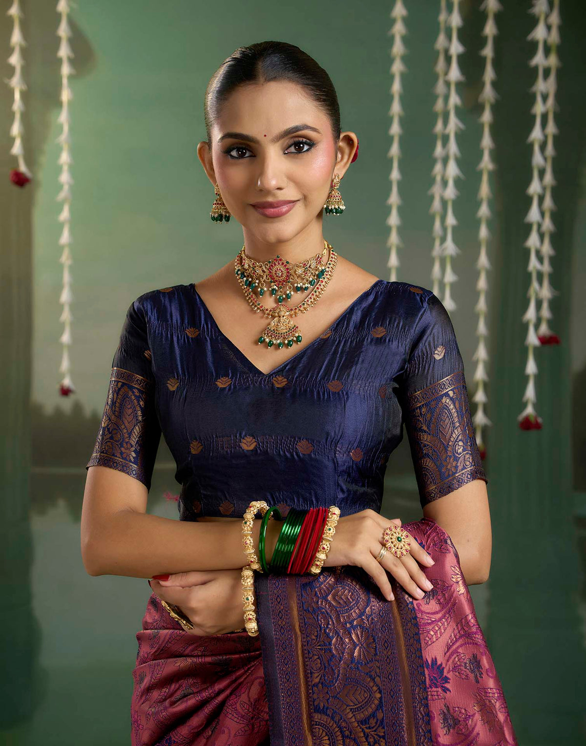 Rani Pink Silk Woven Banarasi Saree