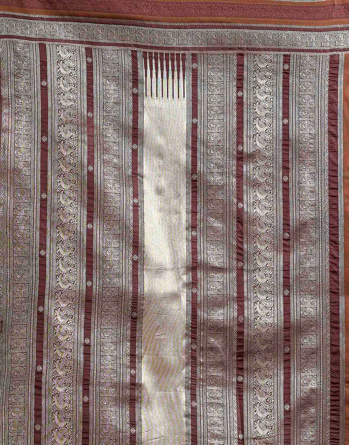 Rust Orange Silk Woven Kanjivaram Saree