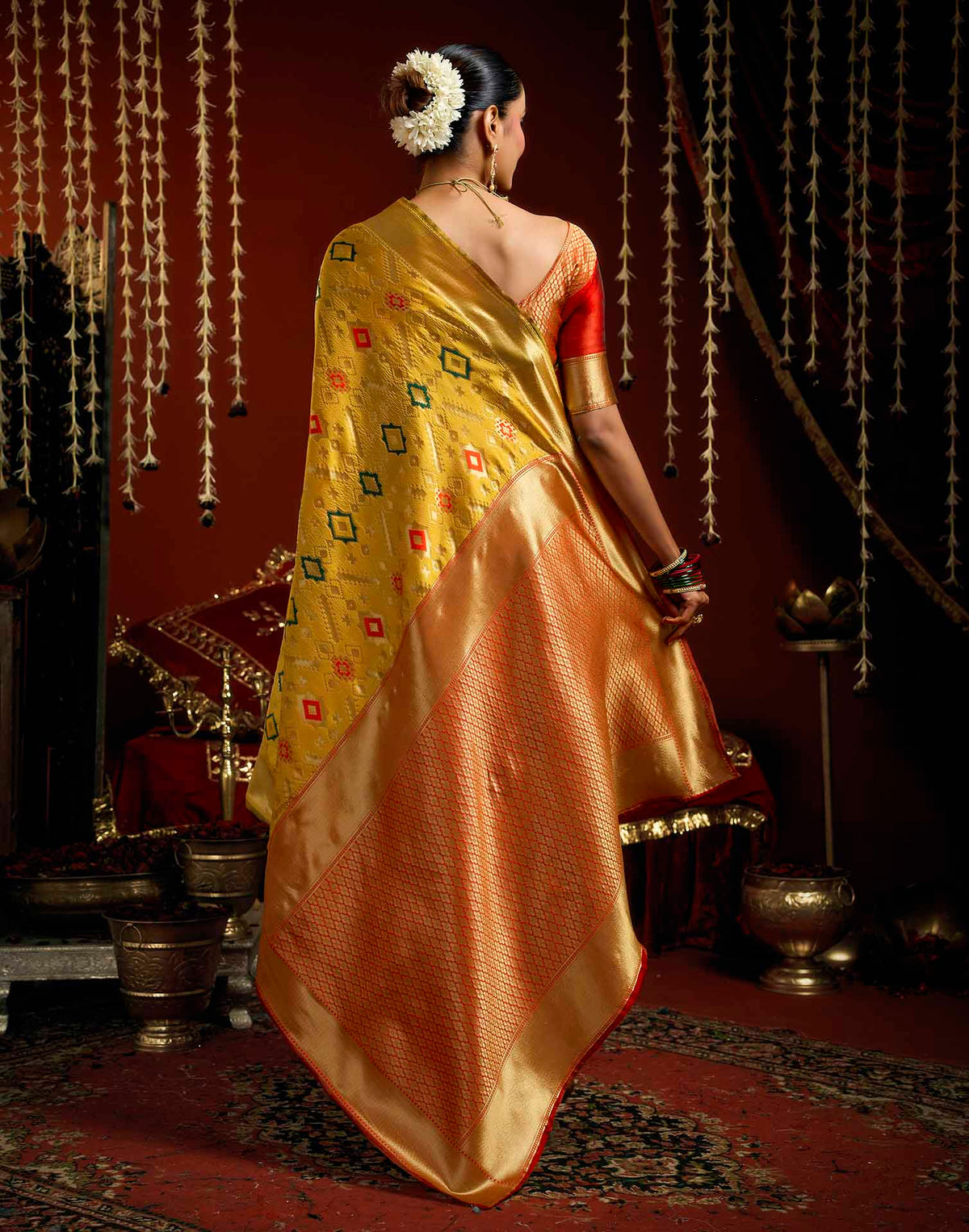 Yellow Silk Woven Patola Saree