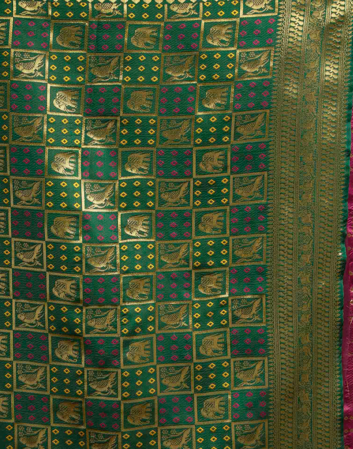 Magenta Silk Woven Patola Saree