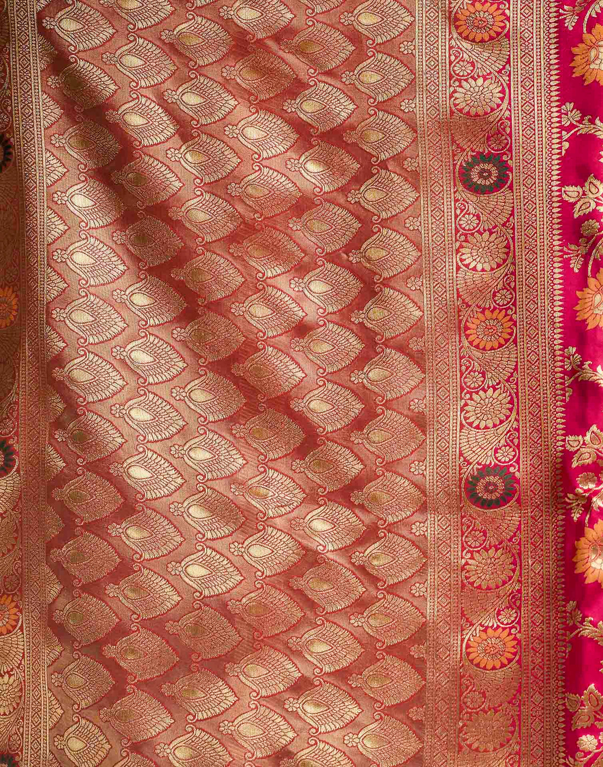 Pink Silk Woven Banarasi Saree