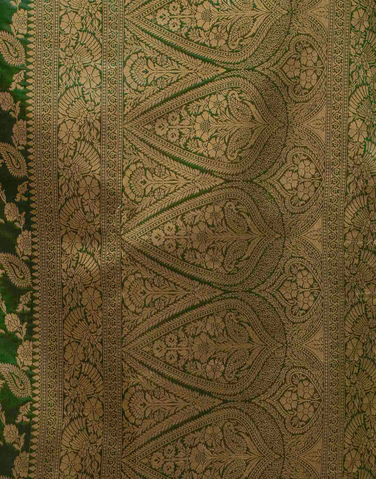 Dark Green Silk Woven Banarasi Saree