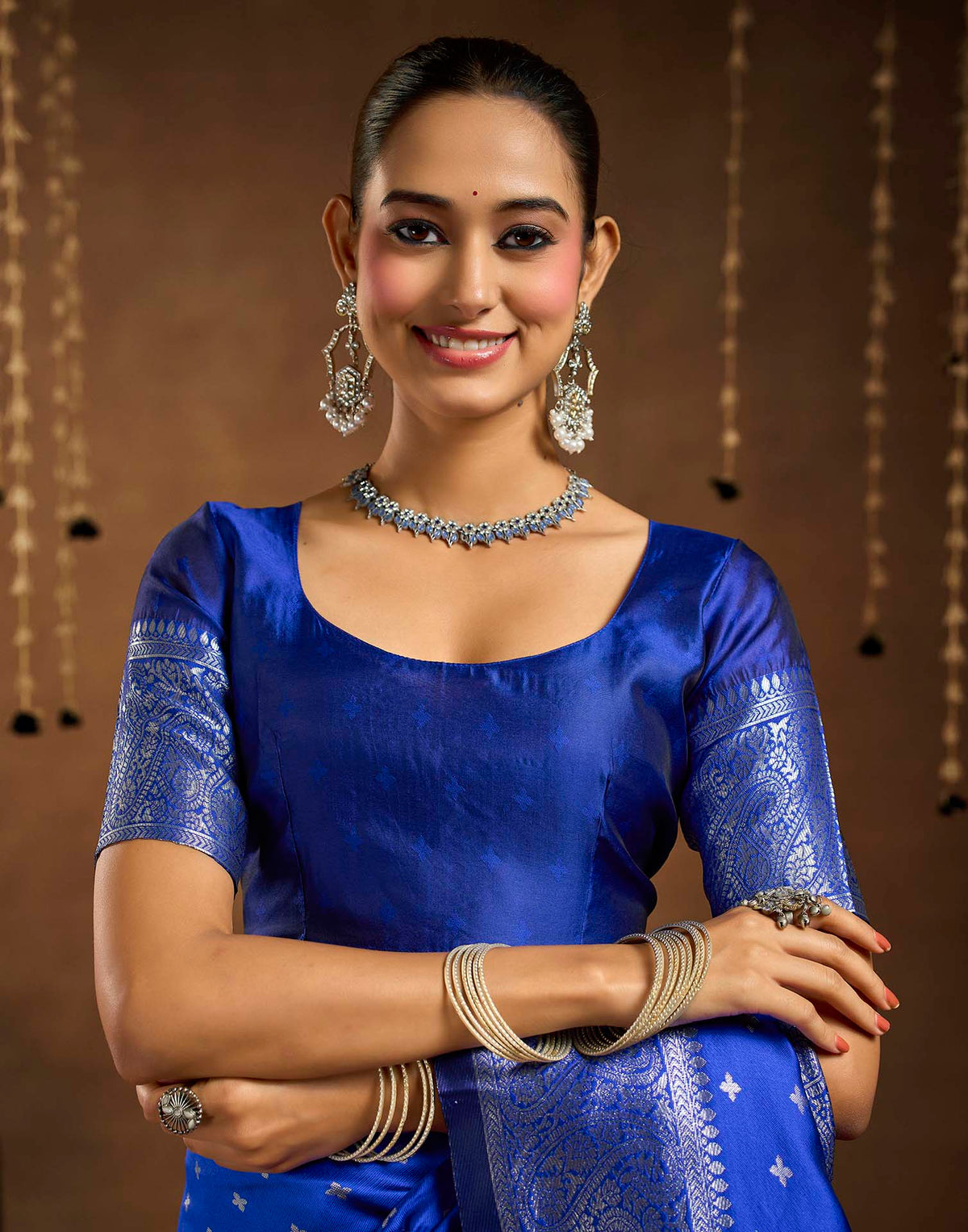 Blue Silk Woven Banarasi Saree
