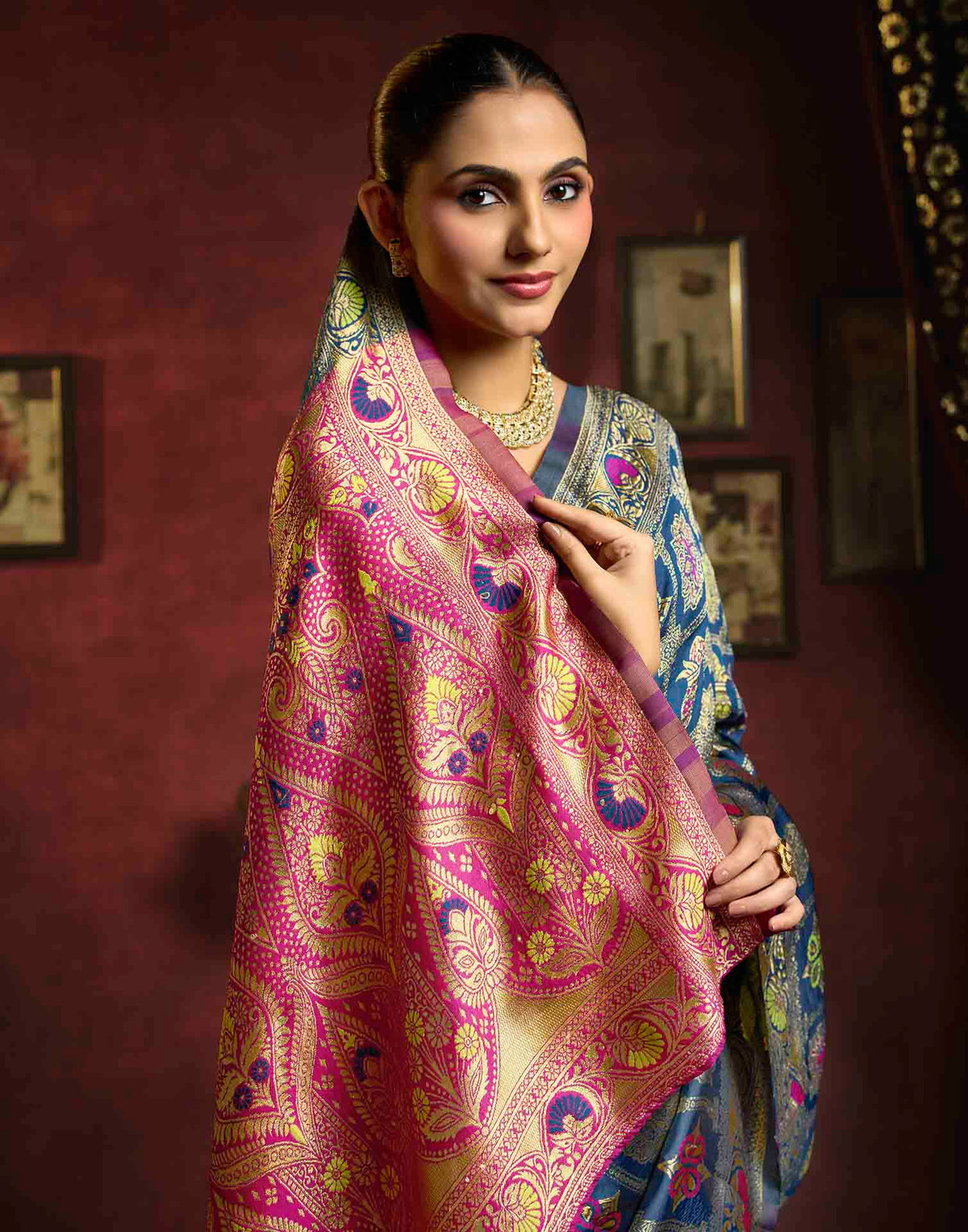 Royal Blue Silk Woven Patola Saree