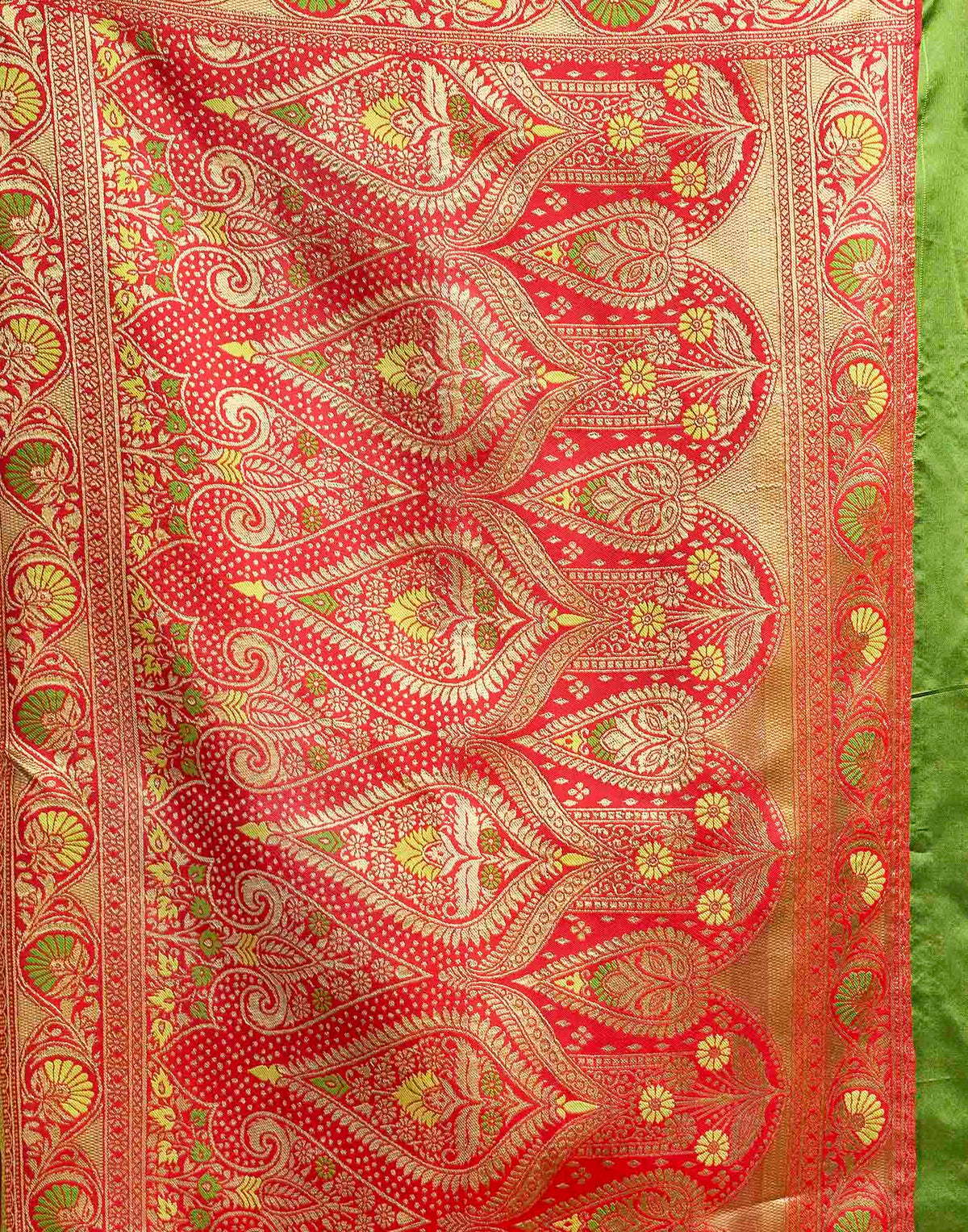 Parrot Green Silk Woven Patola Saree