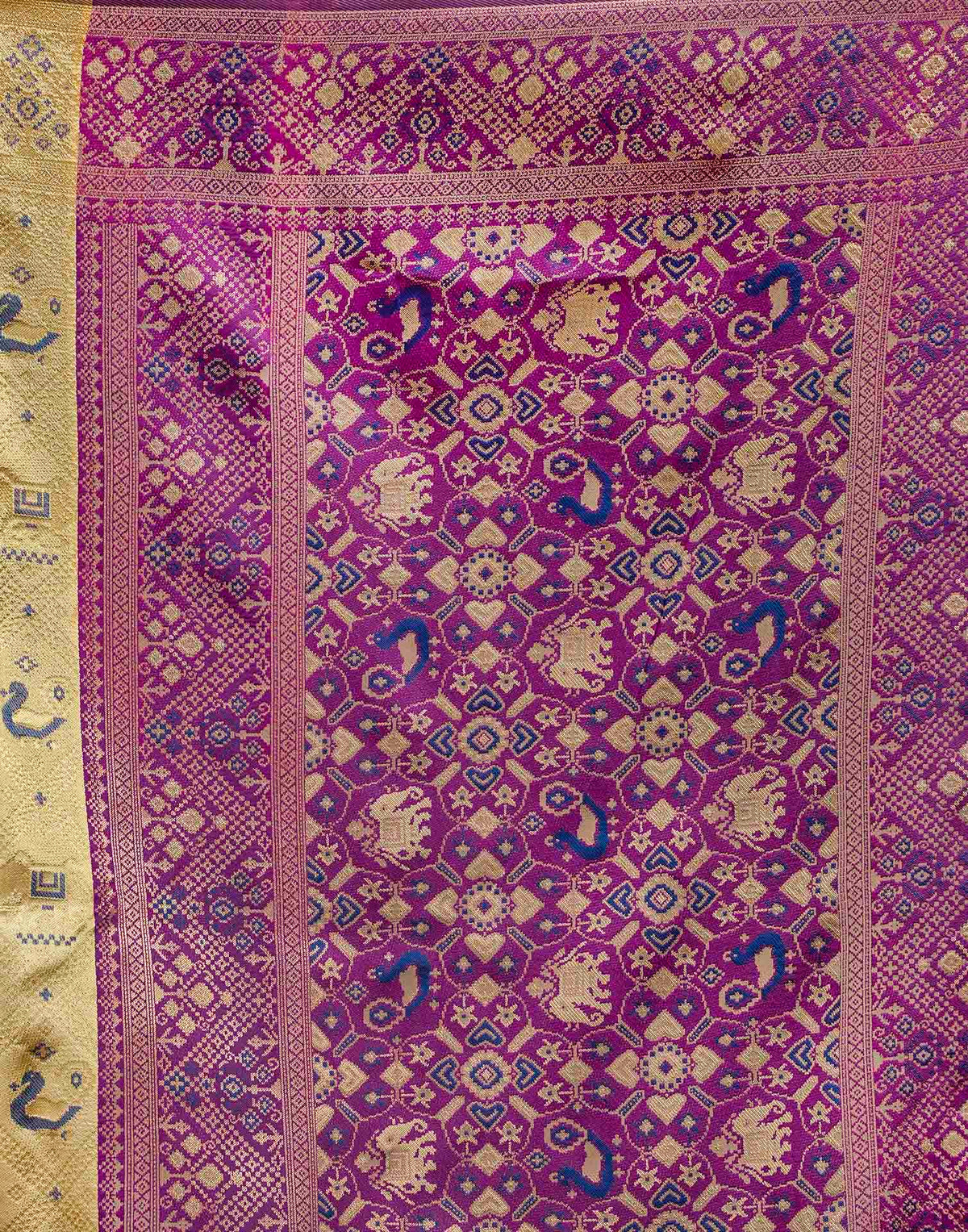 Khaki Silk Woven Patola Saree