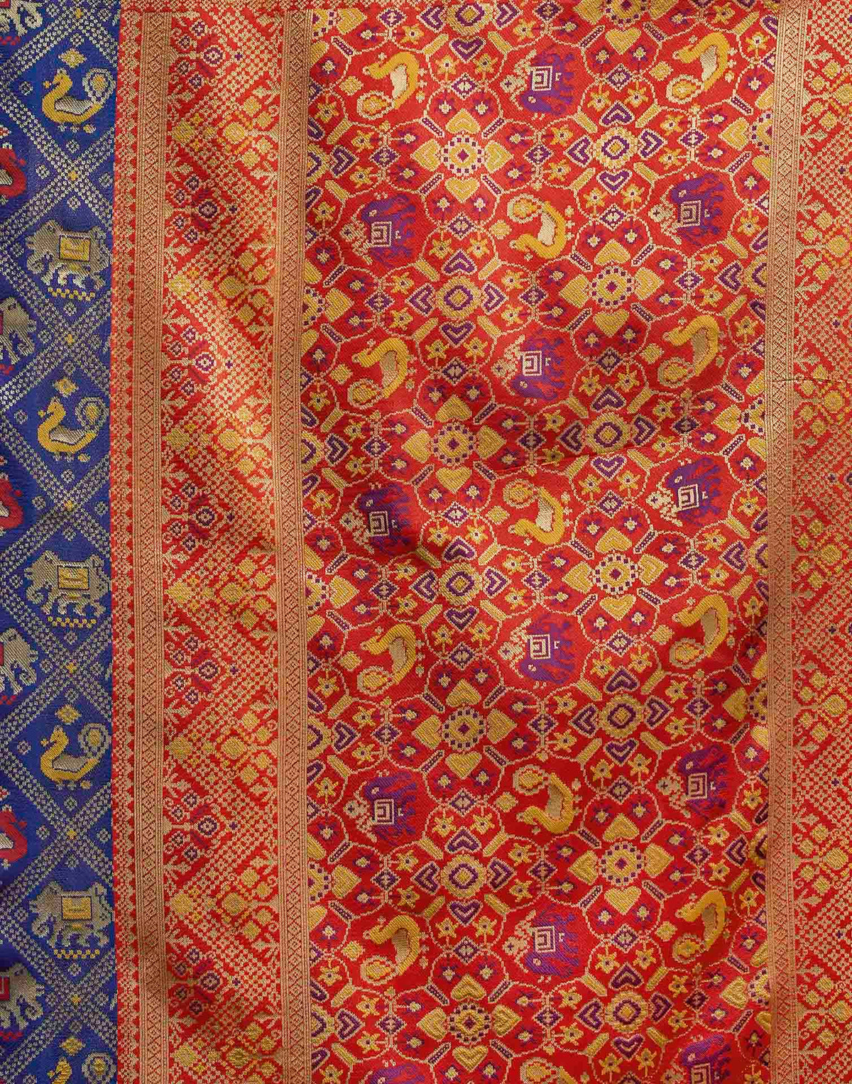 Royal Blue Silk Woven Patola Saree