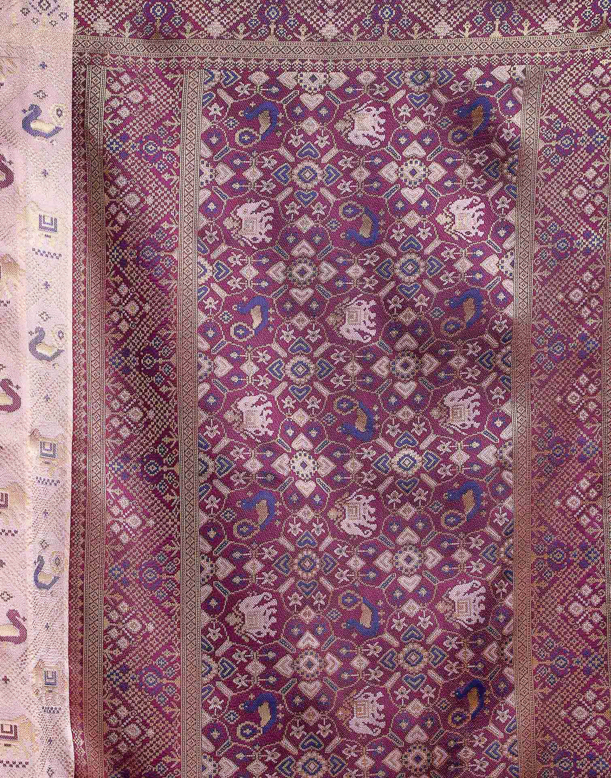 Lilac Purple Silk Woven Patola Saree