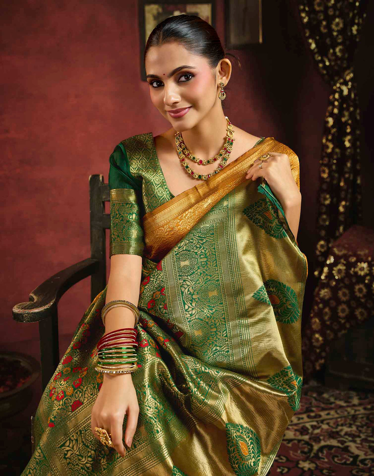 Turmeric Yellow Silk Woven Banarasi Saree