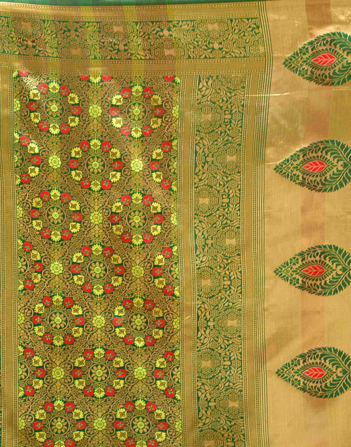 Bright Red Silk Woven Banarasi Saree