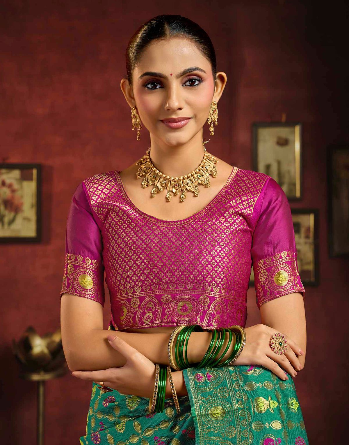 Turquoise Silk Woven Patola Saree