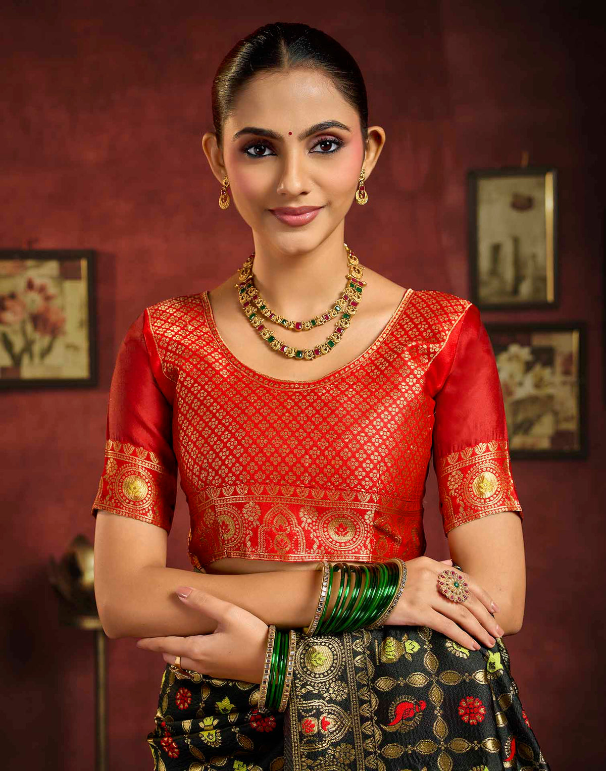Black Silk Woven Patola Saree