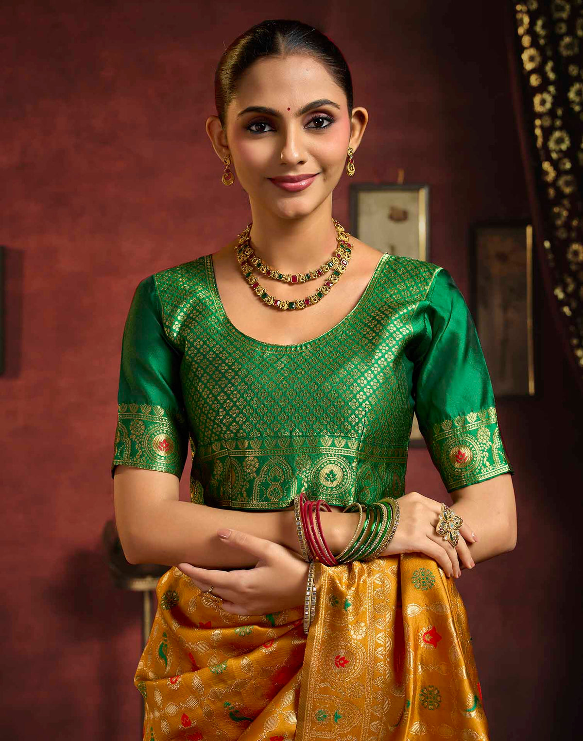 Turmeric Yellow Silk Woven Patola Saree