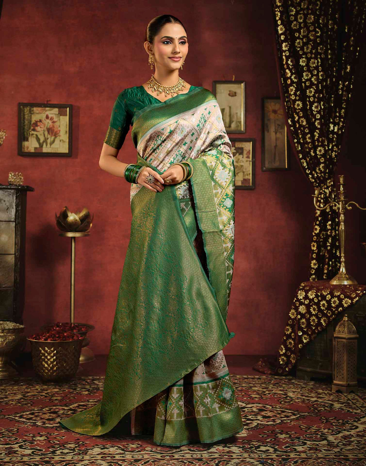 Light Pink Silk Woven Banarasi Saree