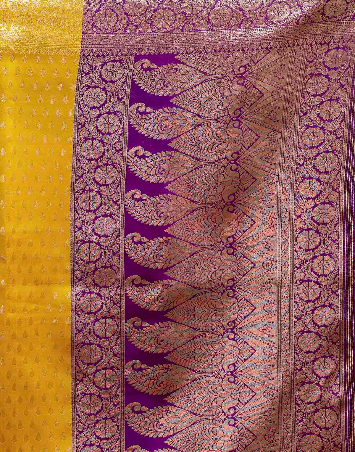 Yellow Silk Woven Banarasi Saree