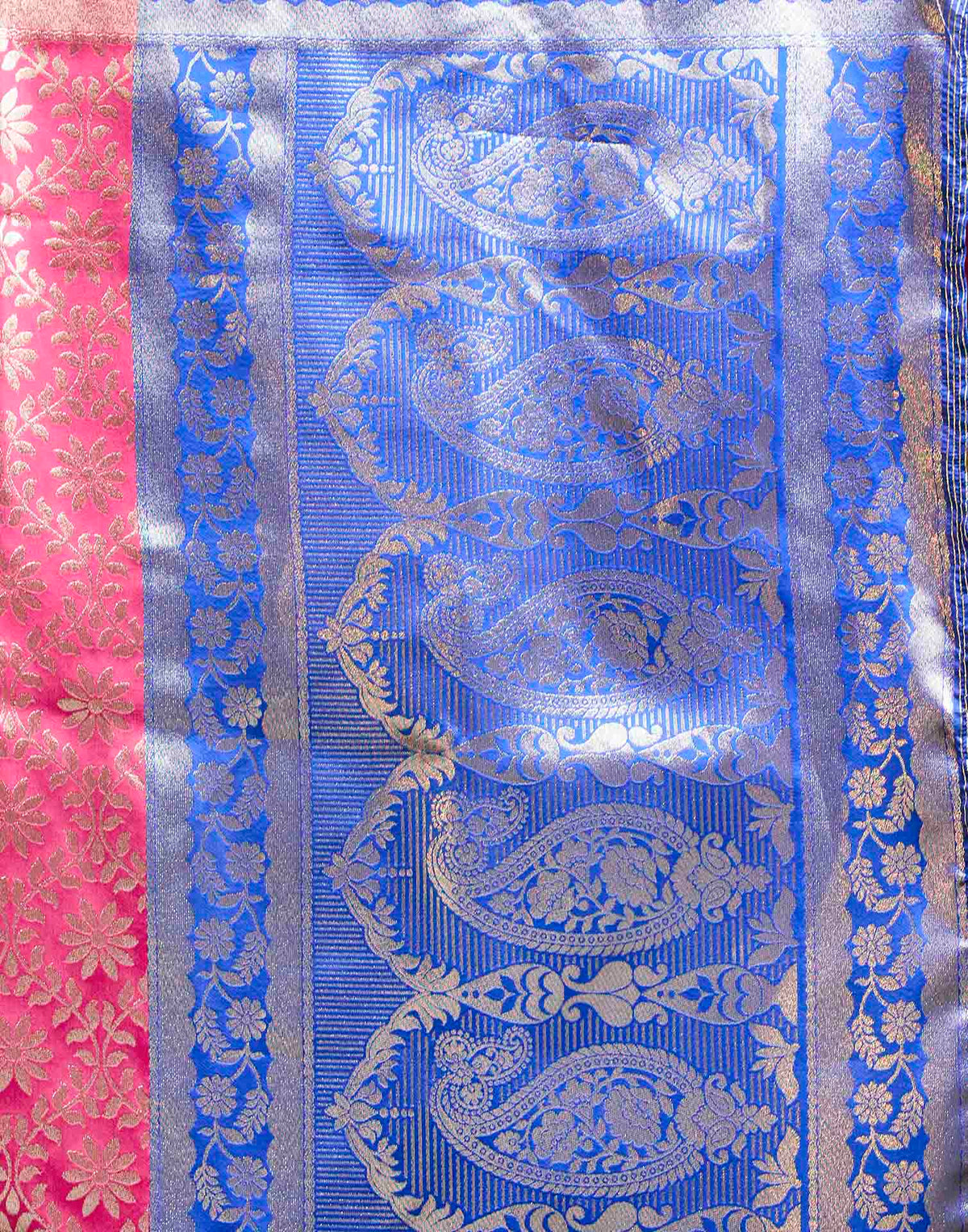 Magenta Silk Woven Banarasi Saree