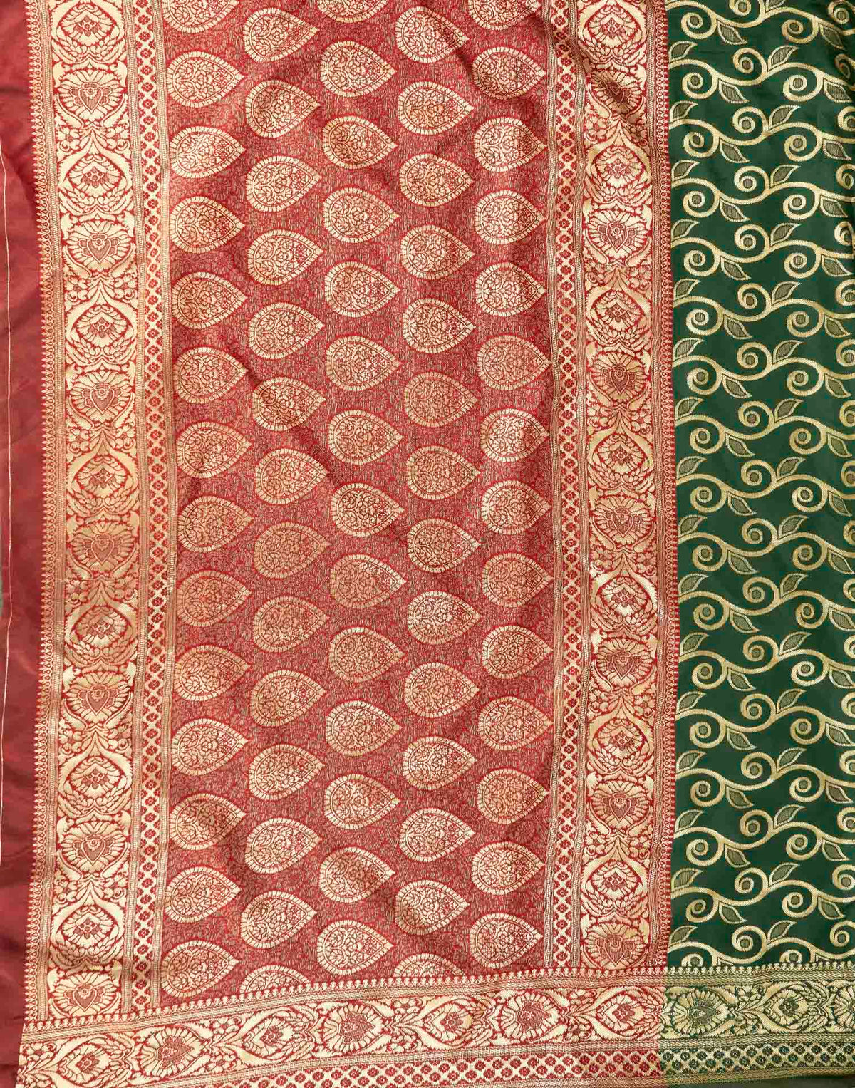 Dark Green Silk Woven Banarasi Saree