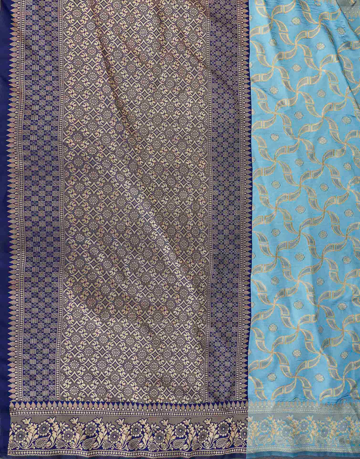 Water Blue Silk Woven Banarasi Saree