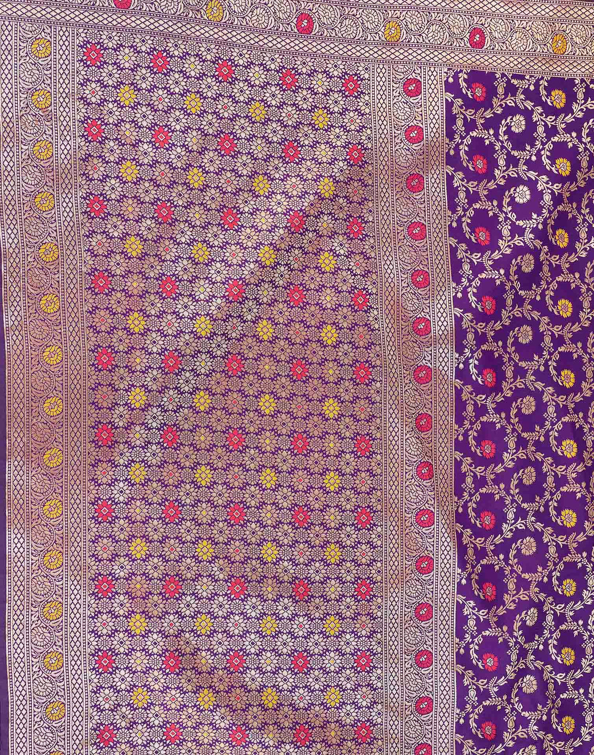 Purple Silk Woven Banarasi Saree