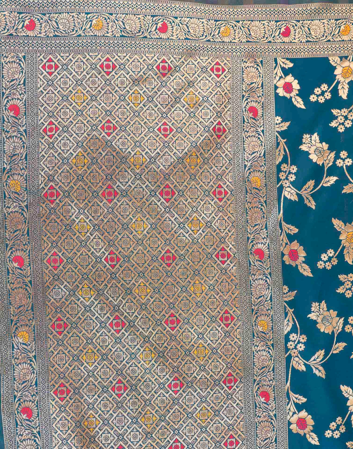 Royal Blue Silk Woven Banarasi Saree