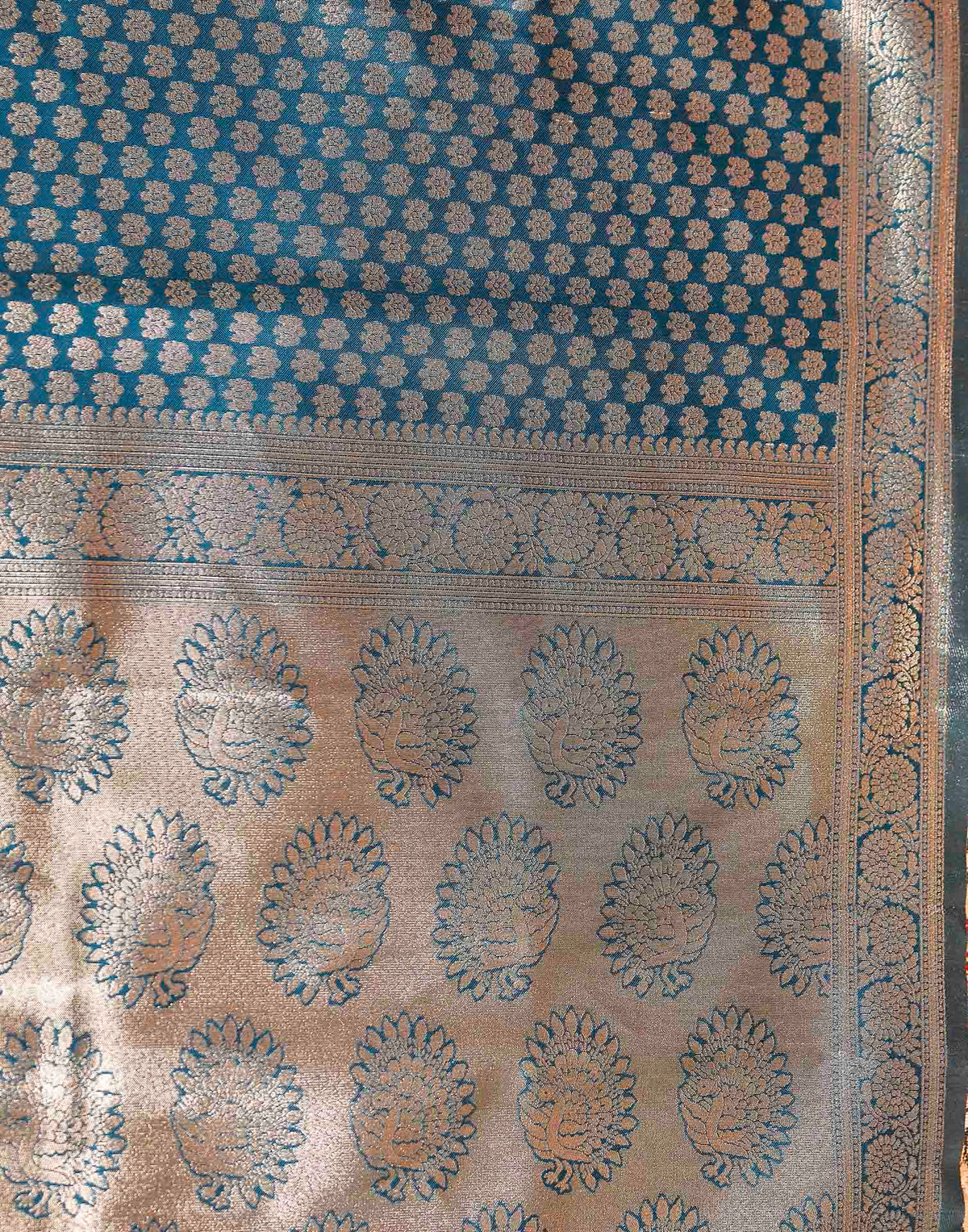 Dark Blue Silk Woven Banarasi Saree