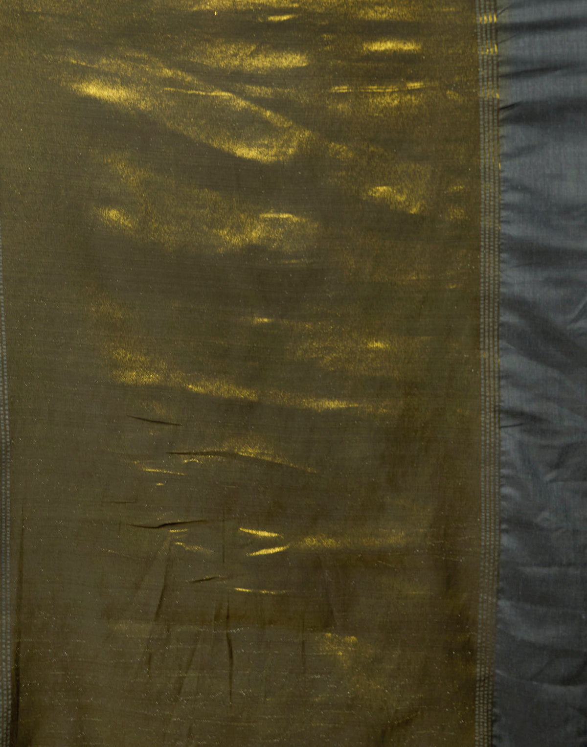Charcoal Grey Cotton Woven Kanjivaram Saree