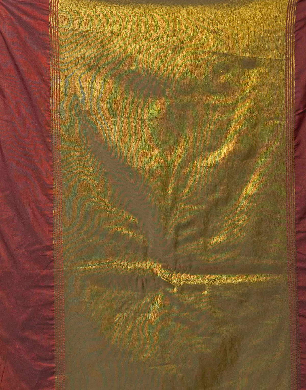 Maroon Cotton Woven Kanjivaram Saree