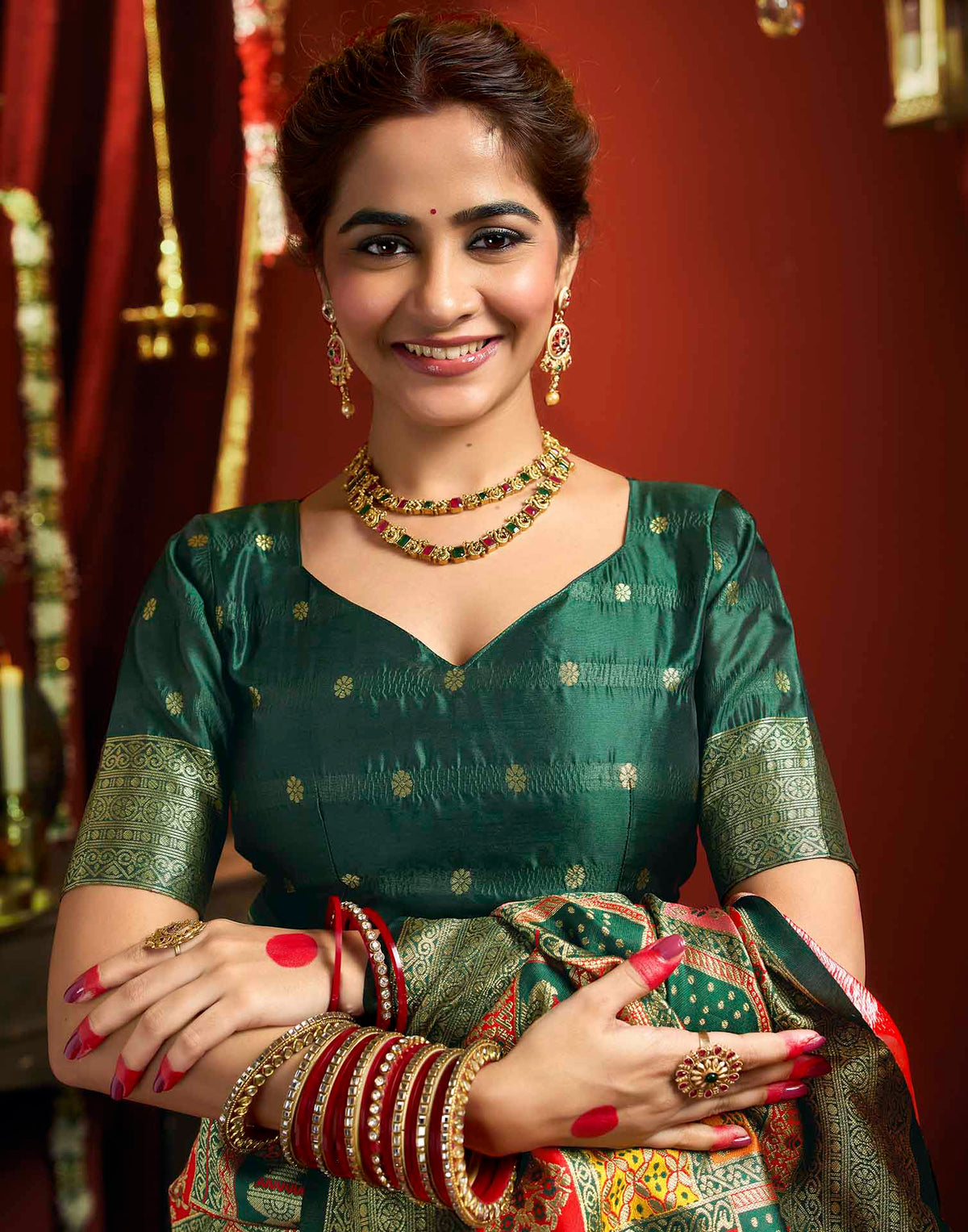 Multicoloured Silk Woven Banarasi Saree