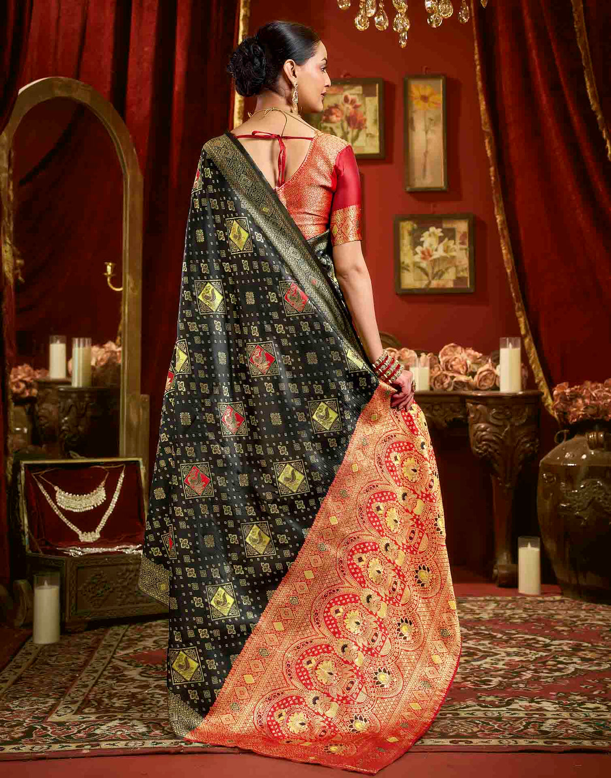 Black Silk Woven Banarasi Saree
