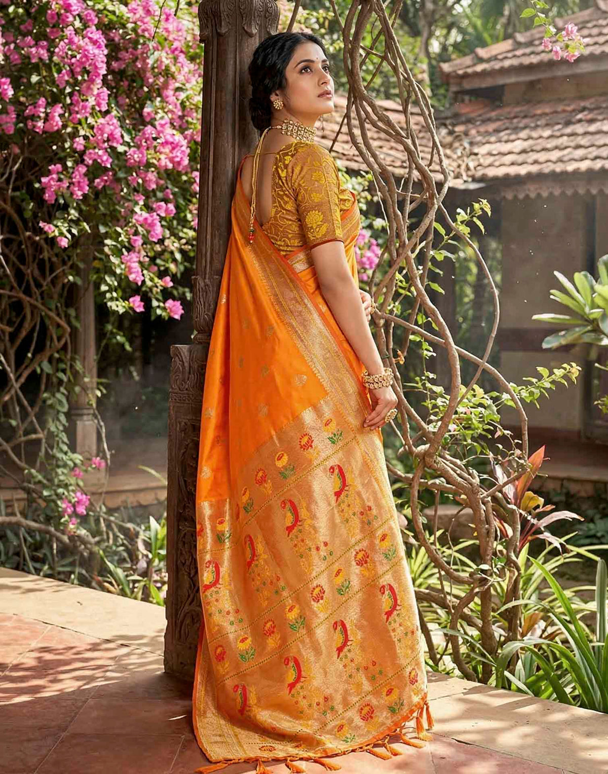 Turmeric Yellow Soft Silk Woven Paithani Saree