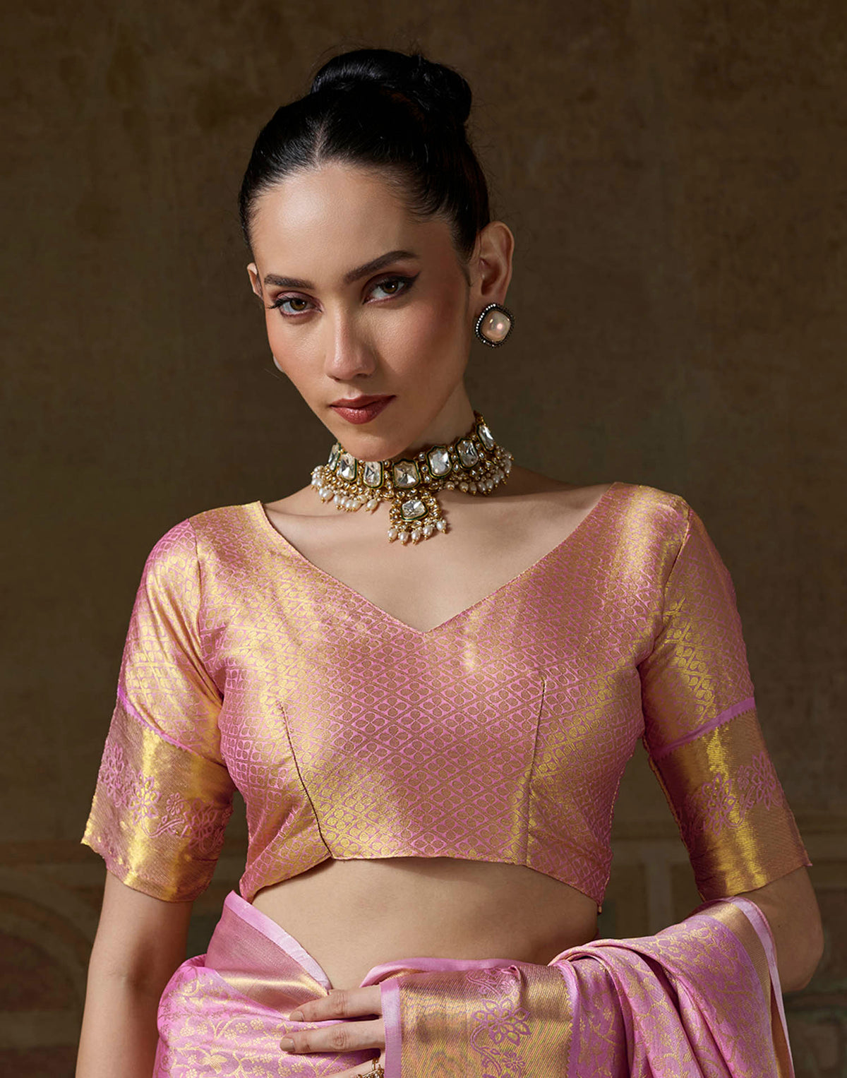 Lavender Silk Woven Kanjivaram Saree